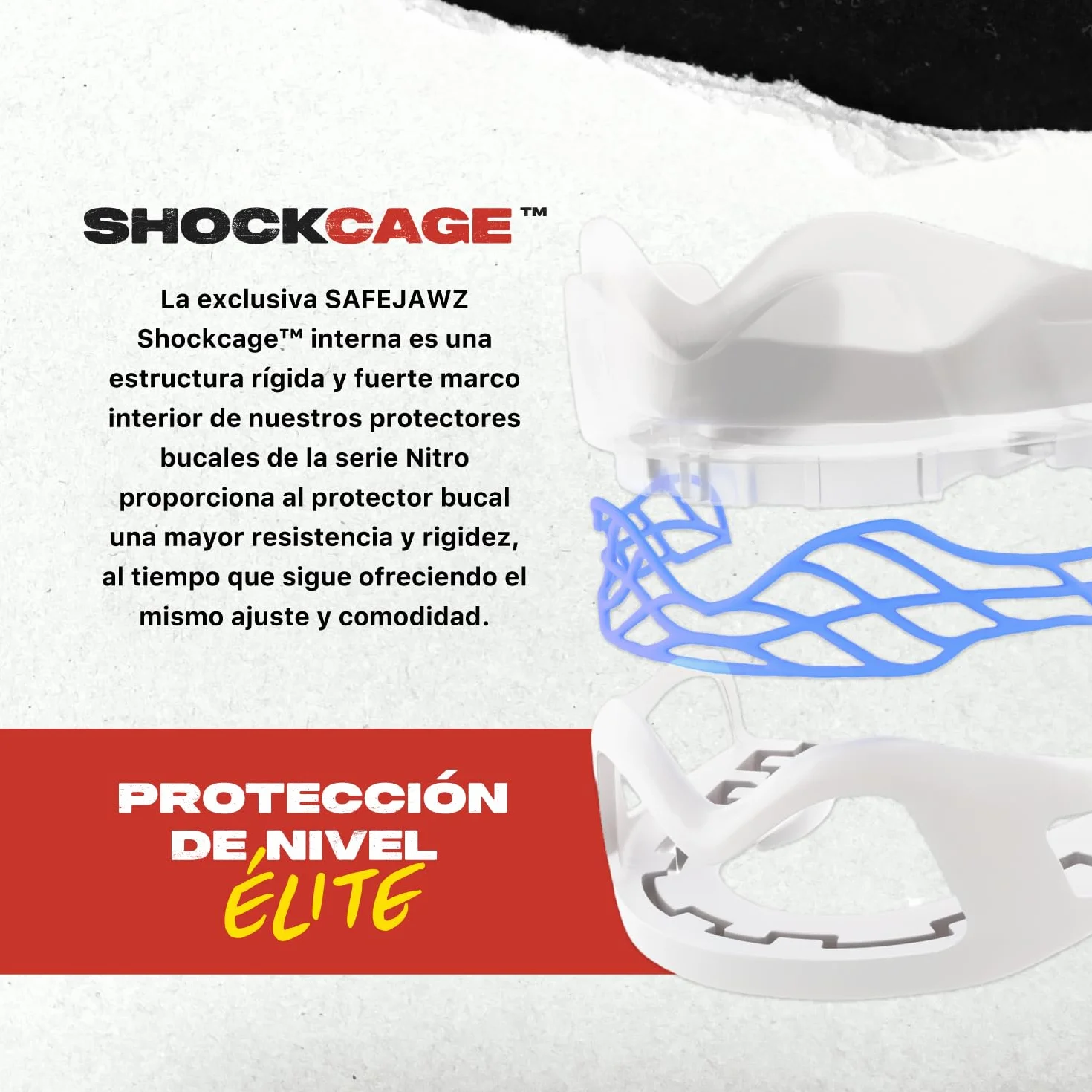 SAFEJAWZ Protector bucal para deportes de contacto adultos y niños Blanco