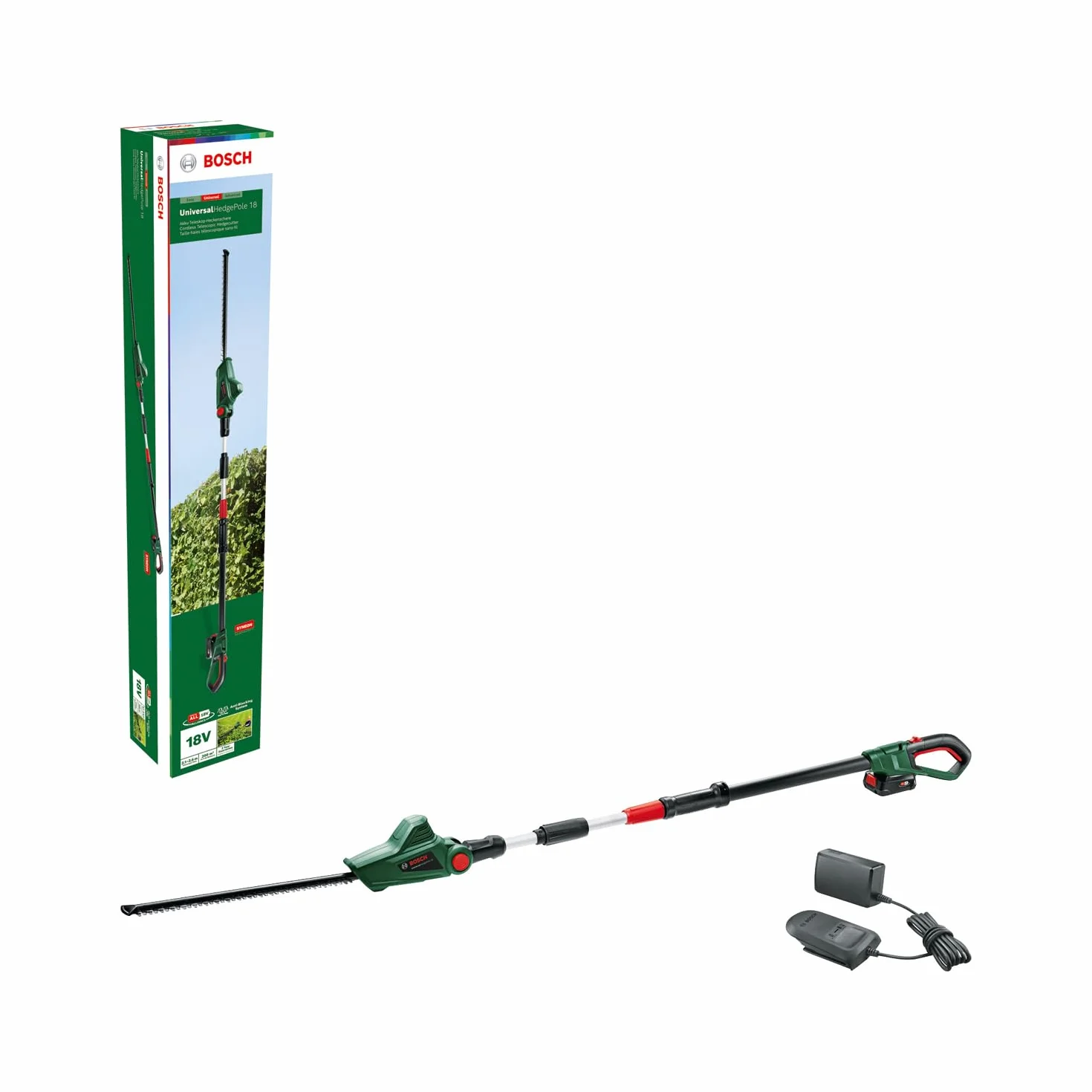 Bosch Tijeras cortasetos telescópicas a batería UniversalHedgePole 18 (1 batería, sistema de 18V, en caja)