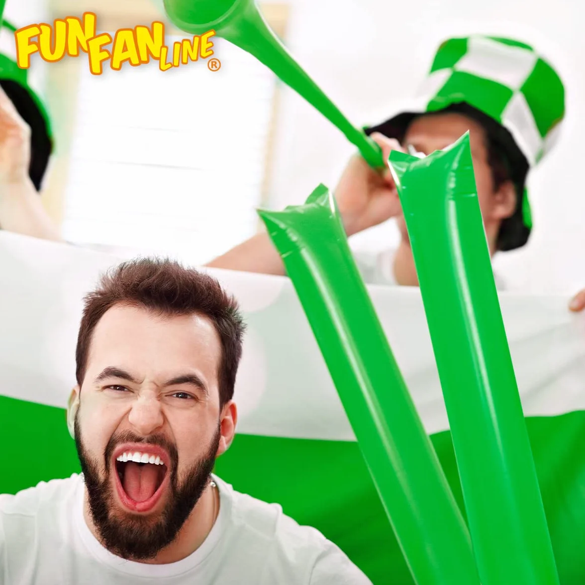 Thunder Sticks Inflables Aplaudidores Hinchables Reutilizables Pack 25 Pares para Animación Deportiva