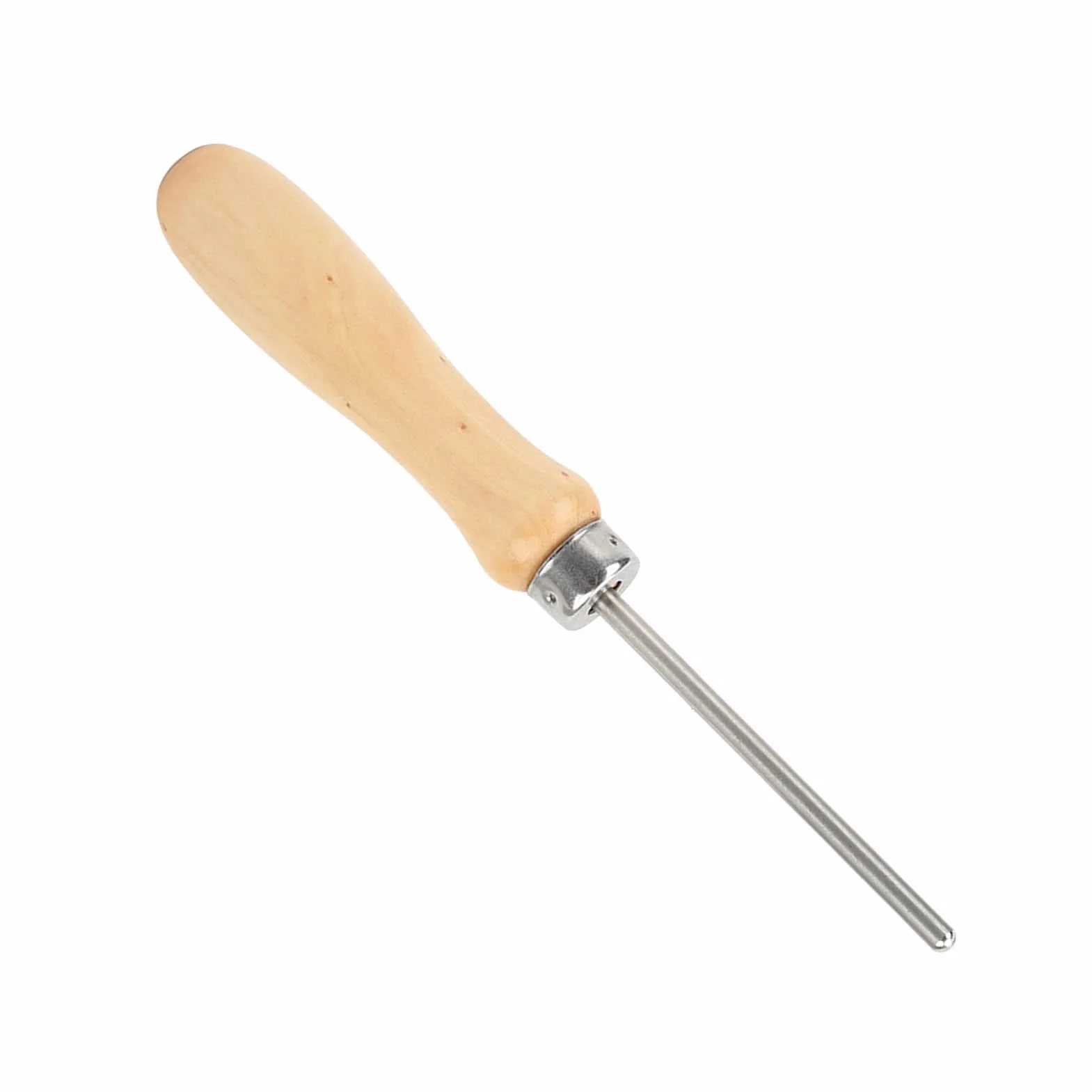 Punzón de cuerda de raqueta de acero inoxidable con mango de madera para reparación de tenis