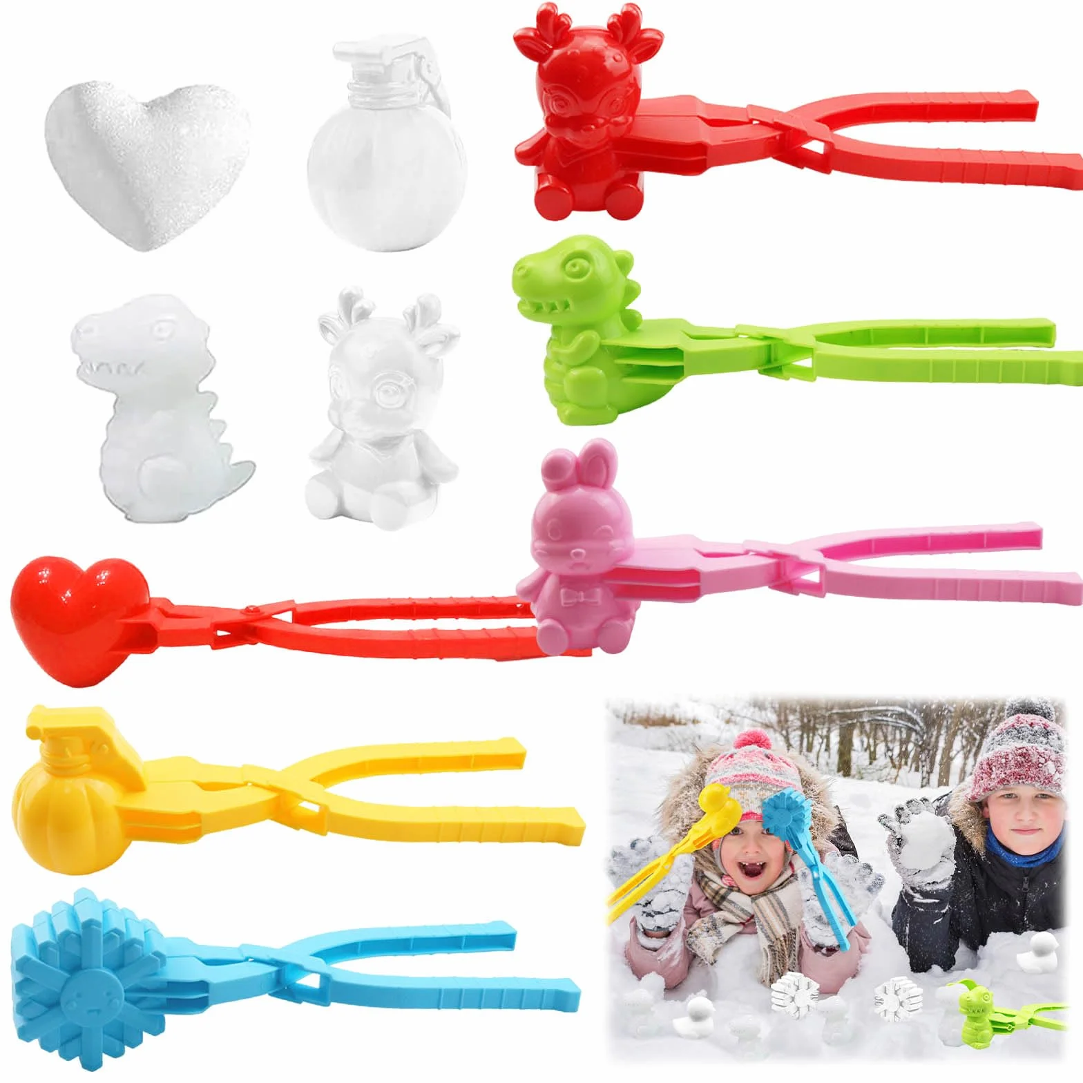 Molde de bolas de nieve 6 pinzas clip para nieve juguetes niños peleas