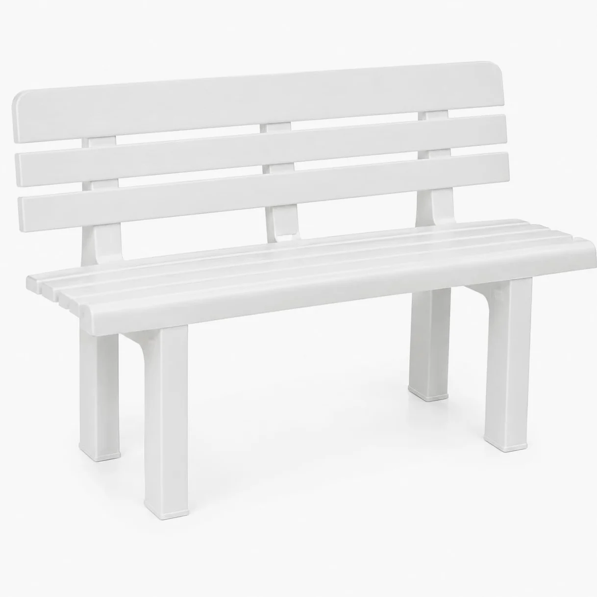 Banco de Jardín Exterior 2 Plazas 110x52x71 cm Plástico PP Resistente Blanco 130 kg