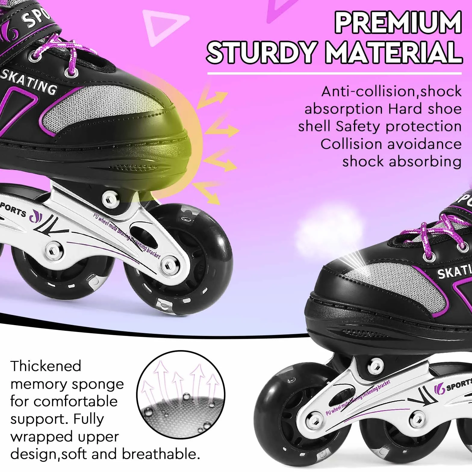 Patines en línea Ajustables para Niños y Niñas con Ruedas Luminosas, Patines de Ruedas para Principiantes
