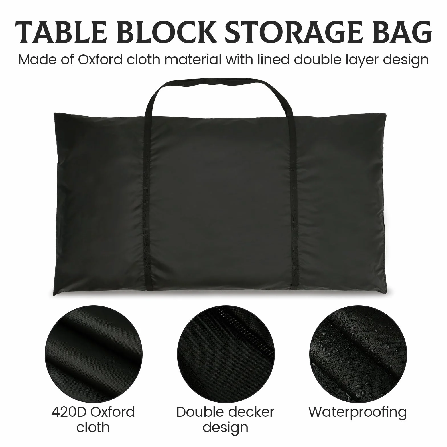 Impermeable Bolsa de Almacenamiento de Hojas de Mesa con Cremallera y 2 Correas de Hombro