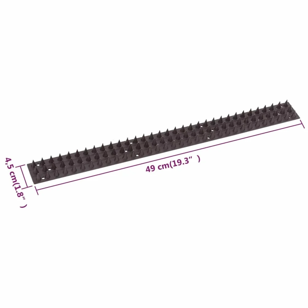 20 x Pinchos repelentes de pájaros de polipropileno 49 x 4,5 x 1,7 cm, resistente a la intemperie y al agua, protección para jardín, balcón, eficaz contra palomas, gatos, martas, insectos