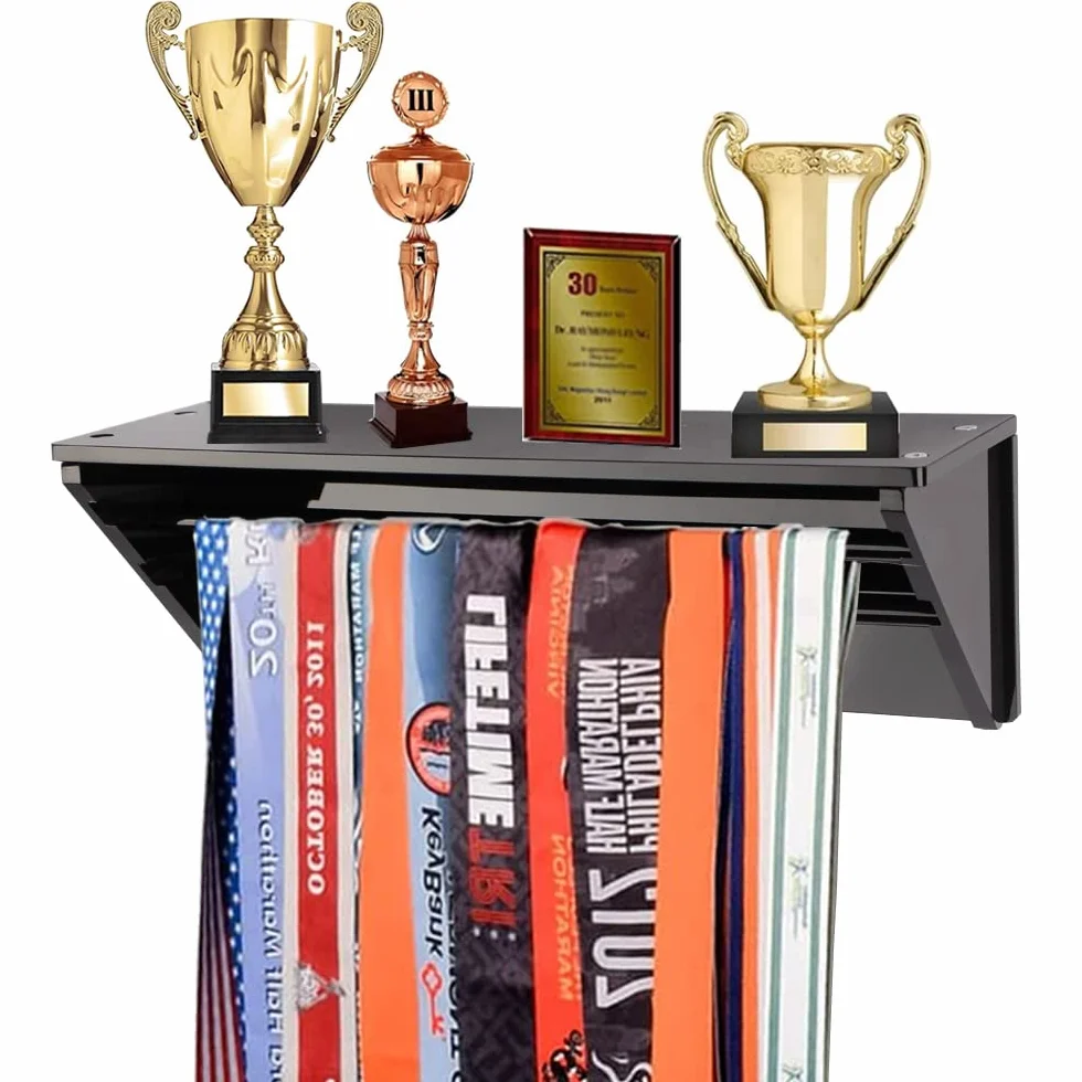 Soporte de medallas para exhibición de trofeos, 3.9 x 11.8 Pulgadas, Colgador de Pared