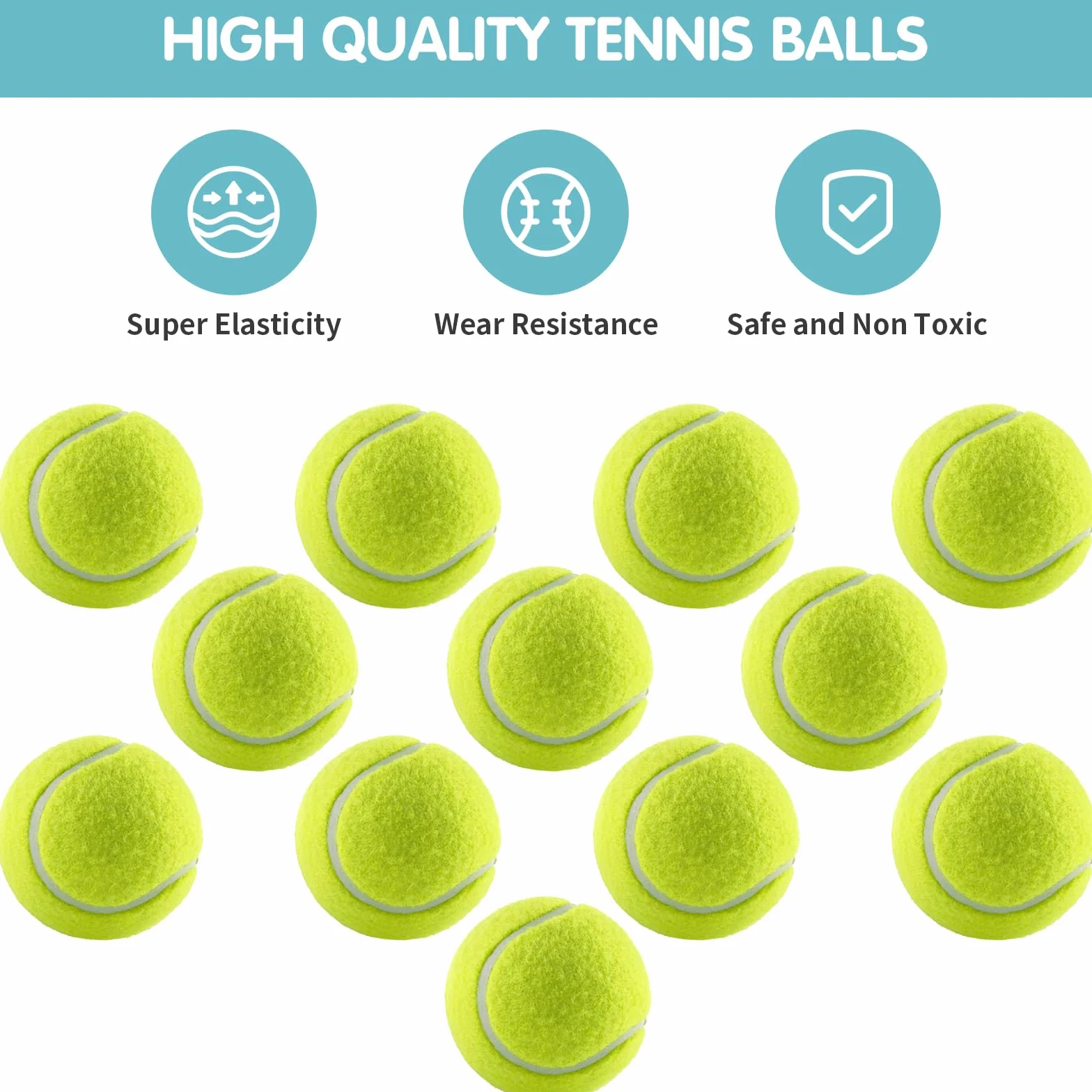 Pelotas de Tenis 12 Piezas para Práctica Niños Principiantes