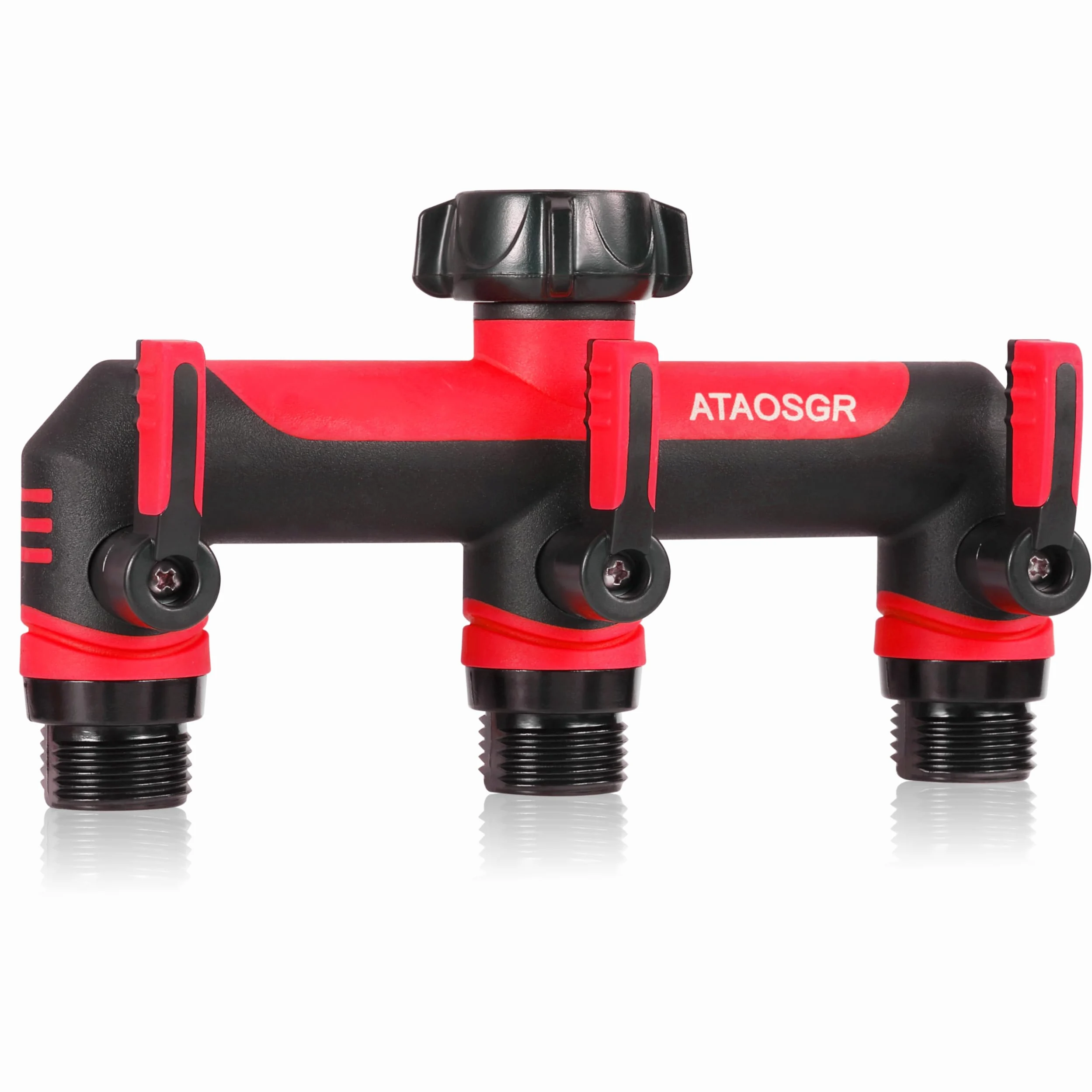Divisor de manguera de jardín, divisor de 3 vías de 3/4 pulgadas, divisor de conexión de manguera, conecta tres dispositivos al grifo, conector de grifo con válvula de flujo independiente para