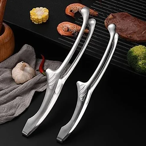 den - Pinzas de acero inoxidable 430 para barbacoa, cocina japonesa y coreana, perfecto para Stea y accesorios de parrilla, 1 unidad