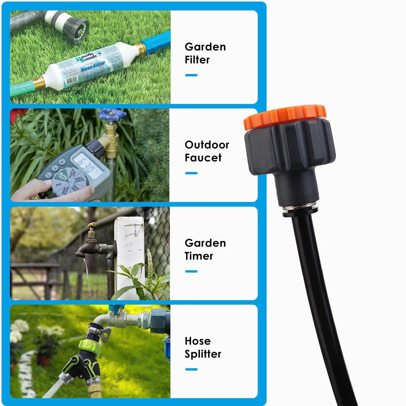 Kit Nebulizador Terraza, Nebulizador Jardin con 8mm Boquilla Ajustable +10M Línea +3/4" Adaptador, Sistema de Enfriamiento por Nebulización para Eventos al Aire Libre, Sombrillas y Techos