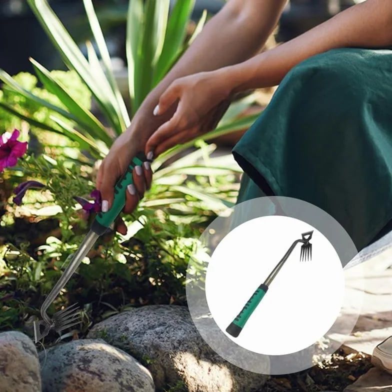 HOIDOKLY 2025 Nueva herramienta de deshierbe, herramienta de deshierbe duradera de acero al manganeso, herramienta manual multifuncional para deshierbar patios y jardines (5 Dientes)