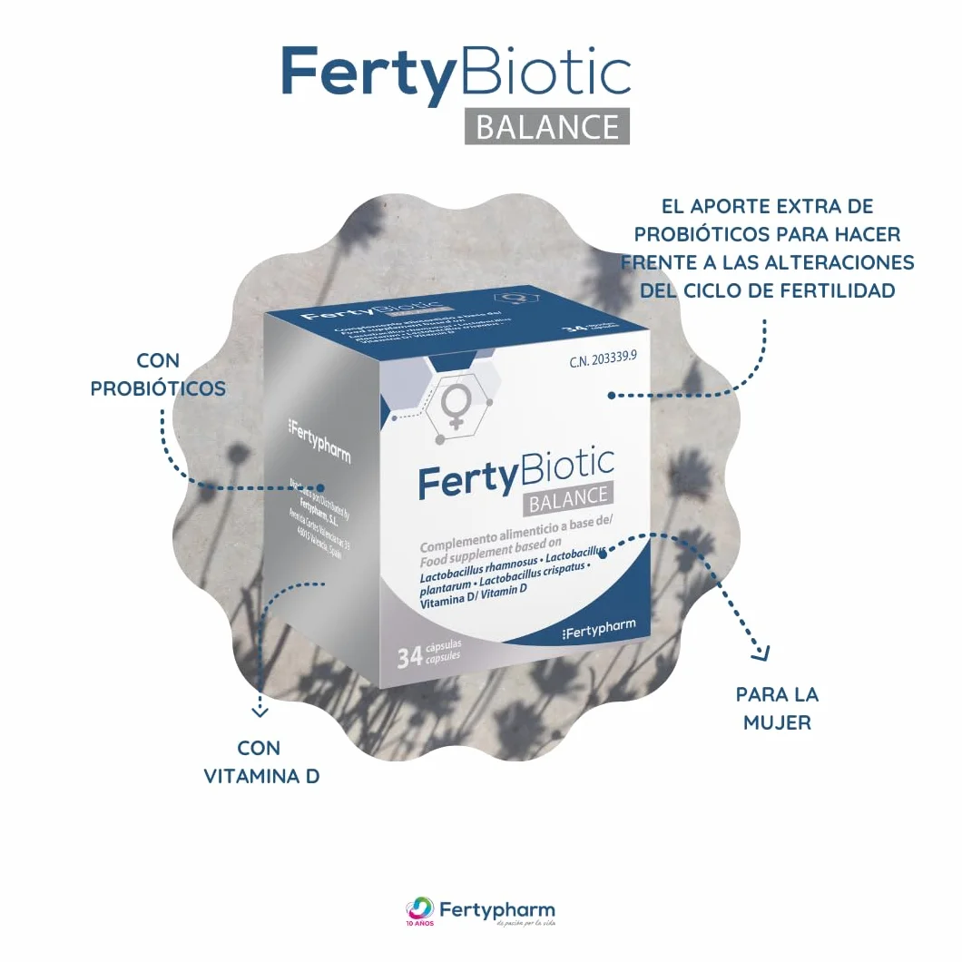 FERTYBIOTIC BALANCE | Complemento alimenticio | Probióticos y Vitamina D | Contiene 34 cápsulas