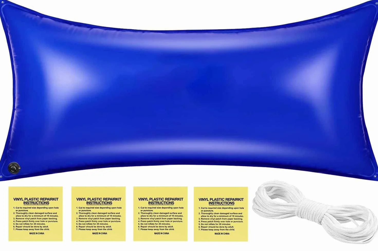 Panngu Cojín de piscina de 200 x 400 cm, cojín de aire para piscina de invierno XXL con bomba, globo de piscina de invierno, incluye kit de reparación para protección de piscina resistente al invierno