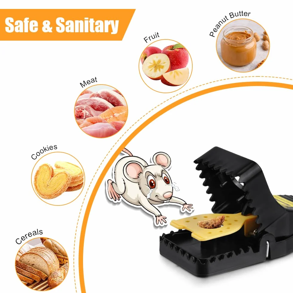 Flintronic Rat Trap, 6 PCS Trampas para Ratones, Juego de Trampa para Ratones con Cebo, Trampas para Rata,Trampa Reutilizable para Ratón, para del Hogar/Ático/Garaje/Interiores y Exteriores