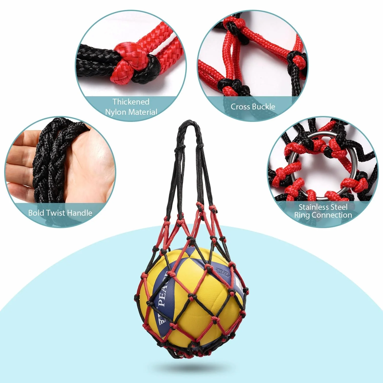 DoGeek Net Bolsas Balones Negro para Baloncesto Voleibol Fútbol