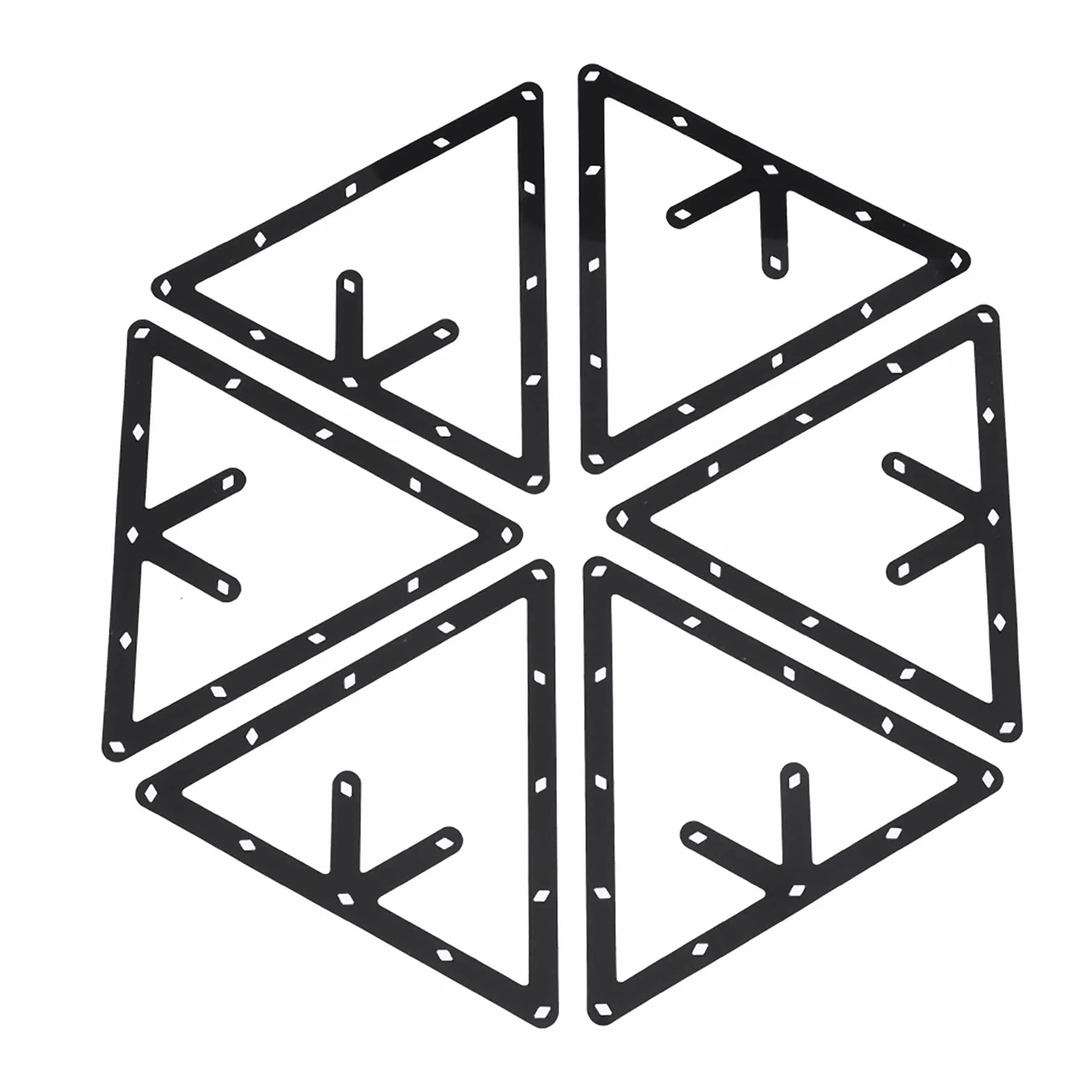 Juego de 6 Estantes de Billar, Soporte de Bola Triangular Negro para Mesa de Billar