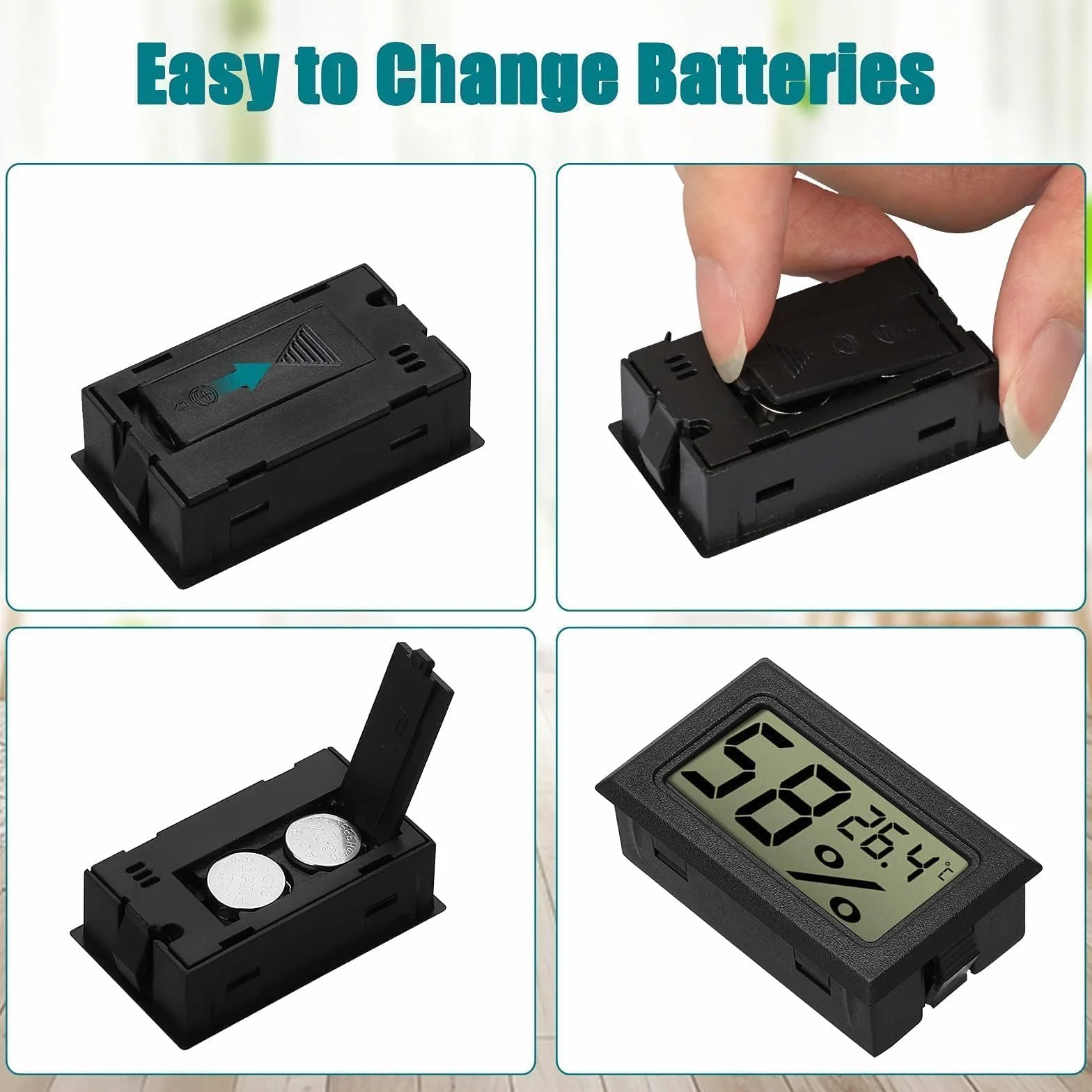 EEEKit Pack de 8 Mini Termómetros Higrómetros Digitales, Monitor de Humedad y Temperatura Ambiente Interior para el Hogar, Celsius