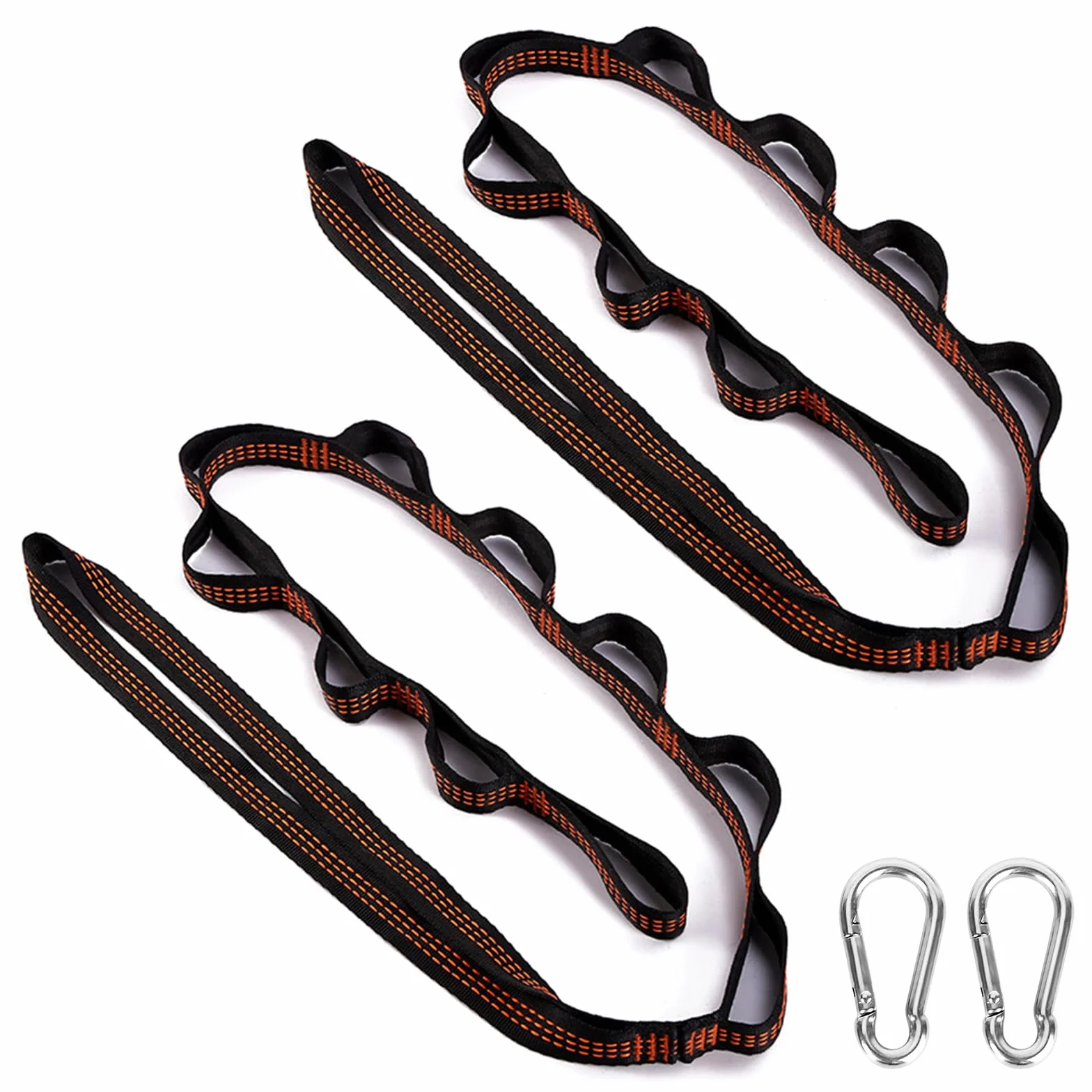 Juego de fijación para hamaca, kit de cuerda de suspensión, juego de suspensión de 300 kg con correas para árbol, fijación de columpio para hamaca de barra, cuerda de hamaca con 2 mosquetones