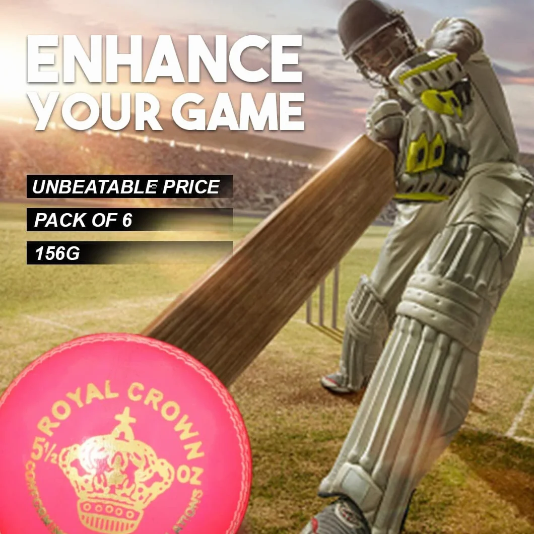 Pink Cricket Balls Pack of 6 - 4 Piece Set