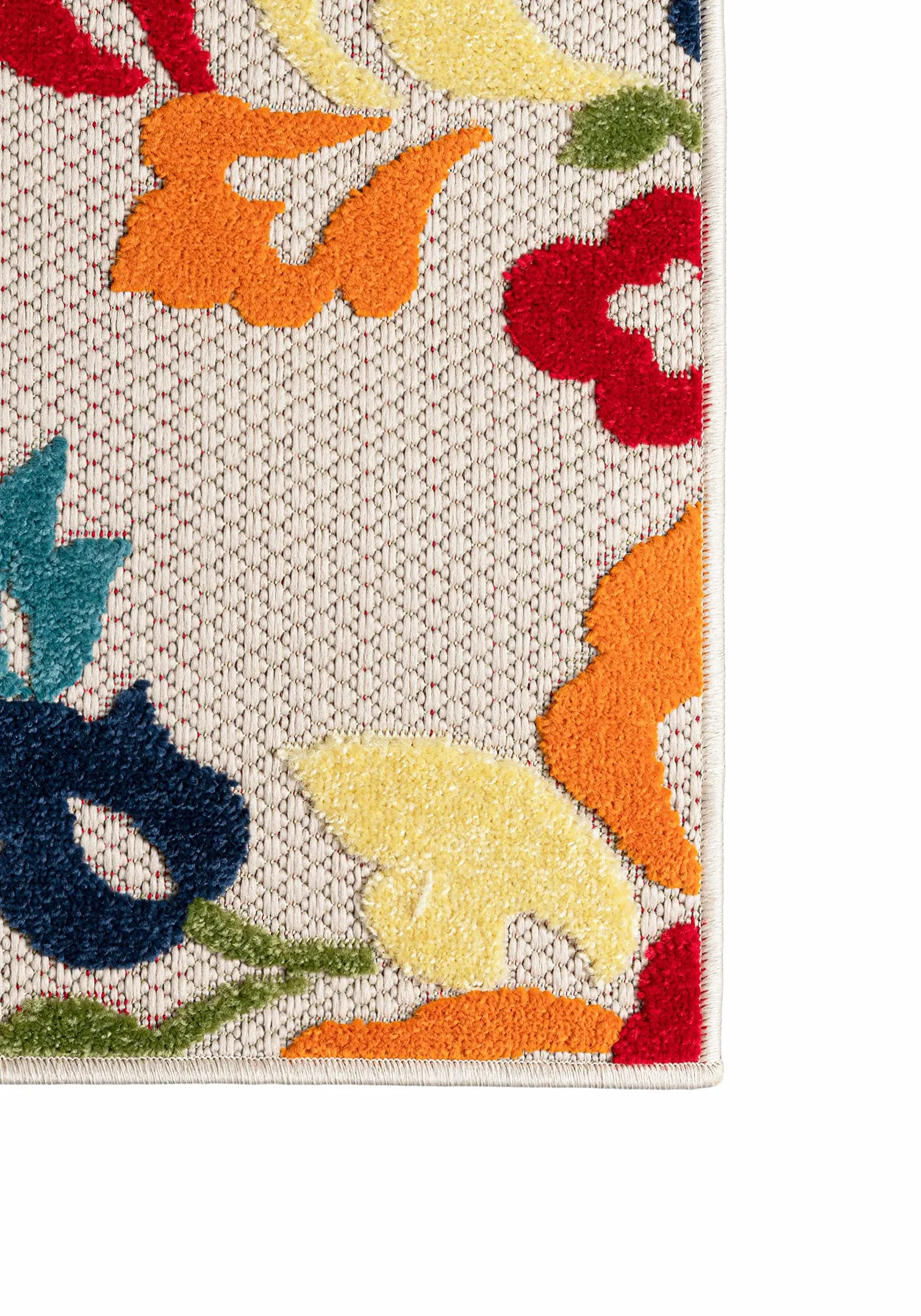Mazovia Carpeto Rugs Alfombra - Diseño Floral Orientale de Outdoor - Impermeable Alfombra Exterior - Alfombras de Patio, Balcón y Veranda - Naranja Colorido 120x170 cm