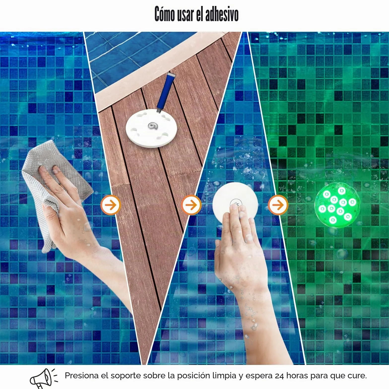 Idealife Iluminación de piscina recargable con batería incorporada, luz subacuática con mando a distancia, imán RF, ventosas, luces LED impermeables para fiestas de jacuzzi, Navidad, calabaza