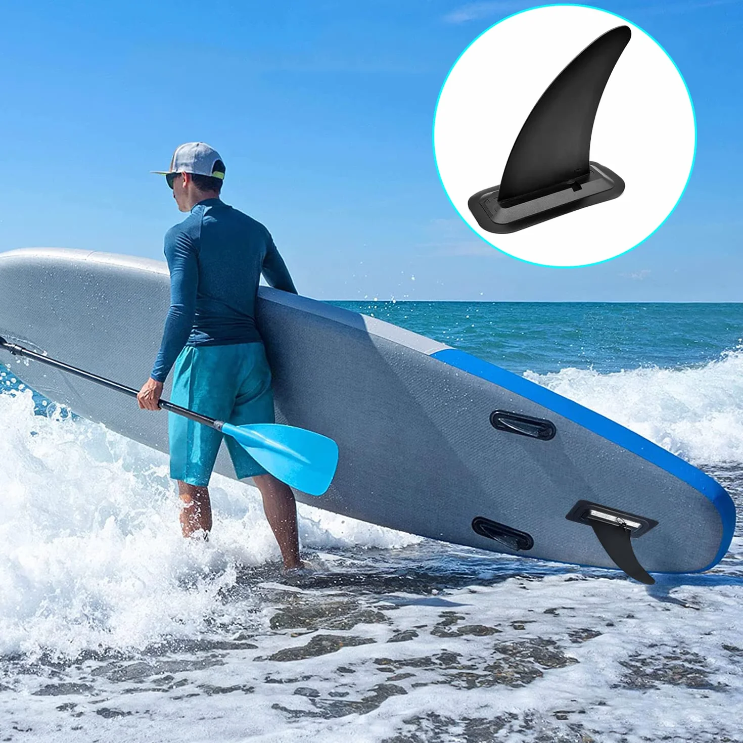 Aletas de Tabla de Surf Removible Universal 9inch Nylon Reforzado para Longboard Surf