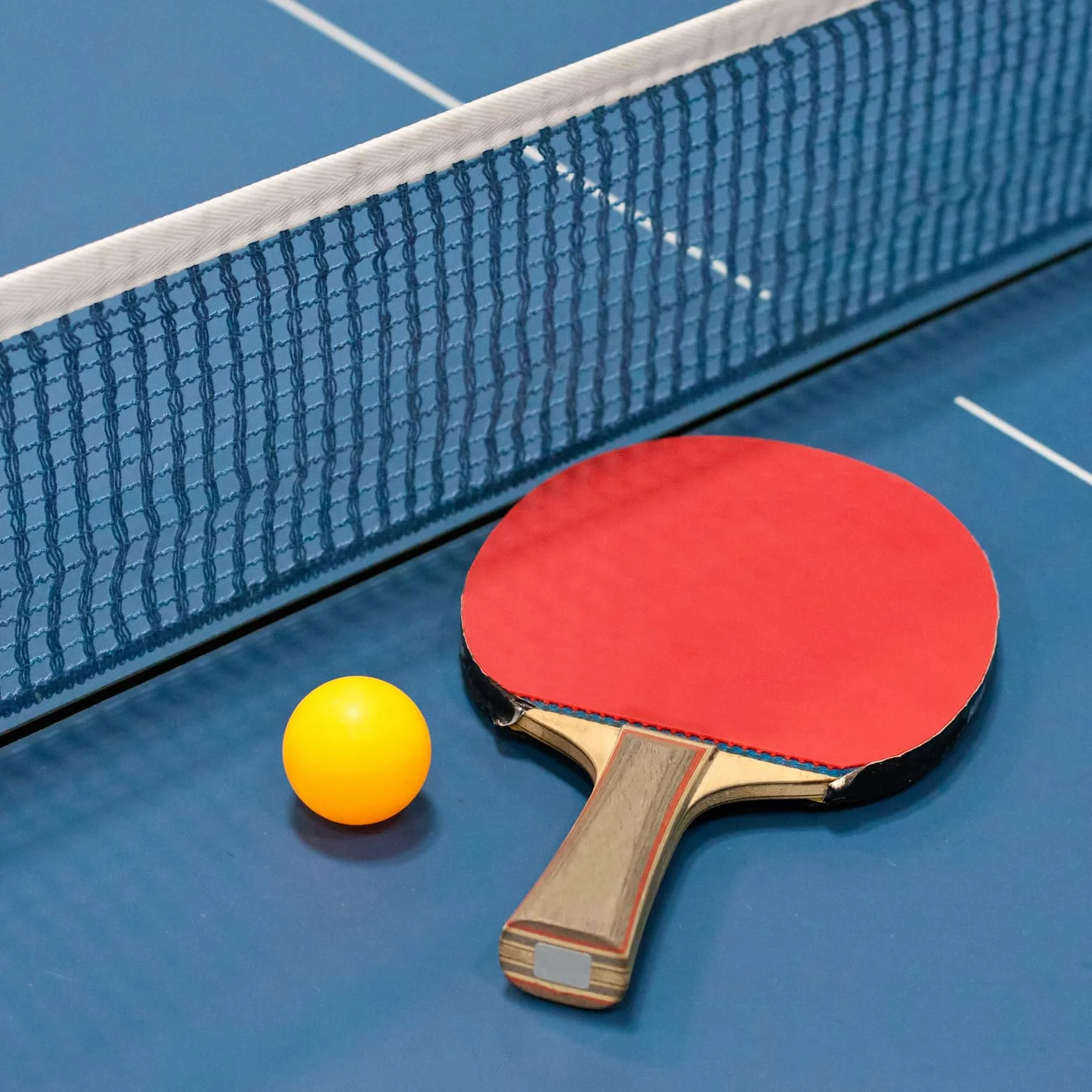 PATIKIL 6 Pies Plegable Mesa Tenis Red y Poste Juego Portátil Ping-Pong Malla Red Ajustable Poste hasta 2,75 Pulgadas Negro Azul