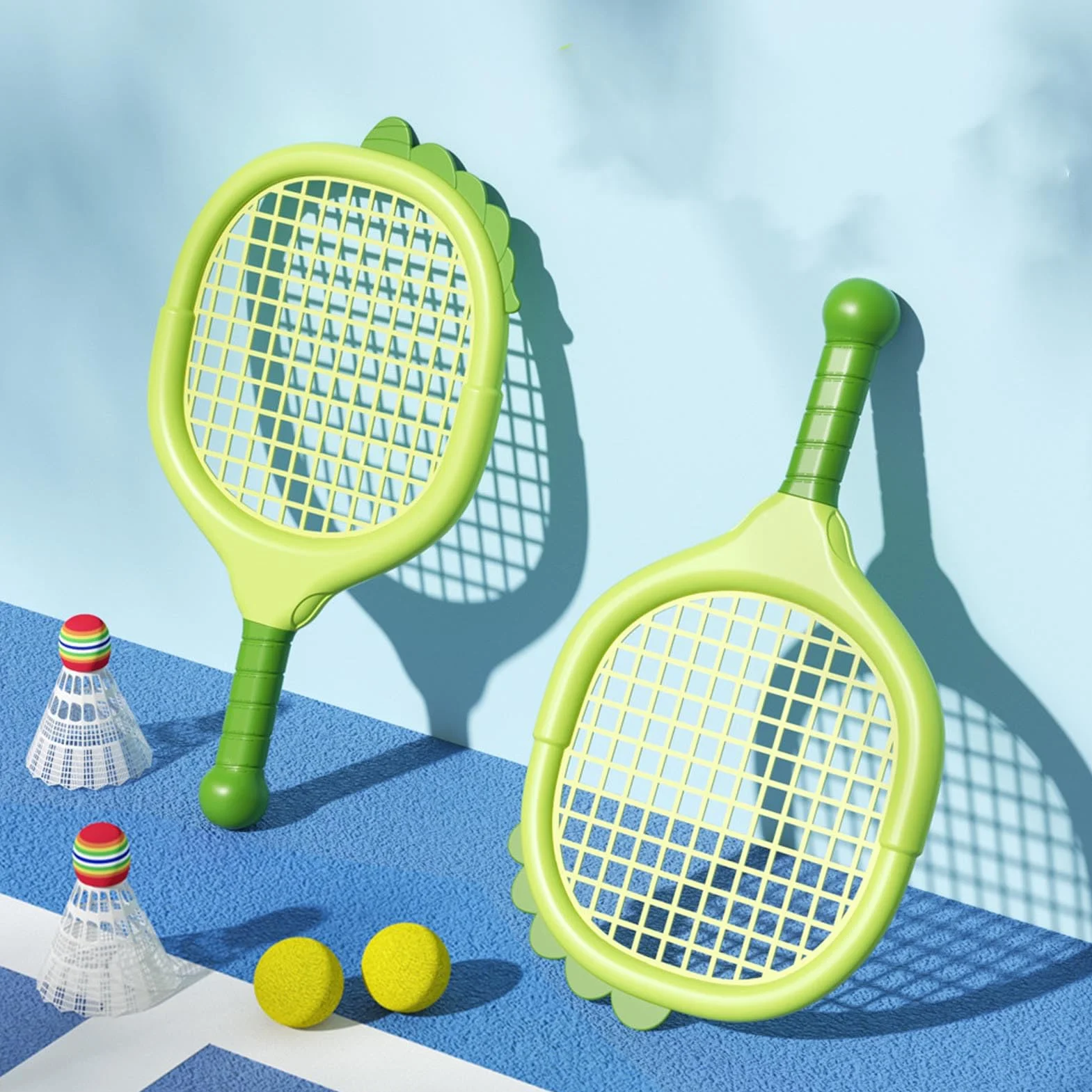 Juego de Raquetas de Tenis y Bádminton para Niños con 2 Volantes y 2 Pelotas