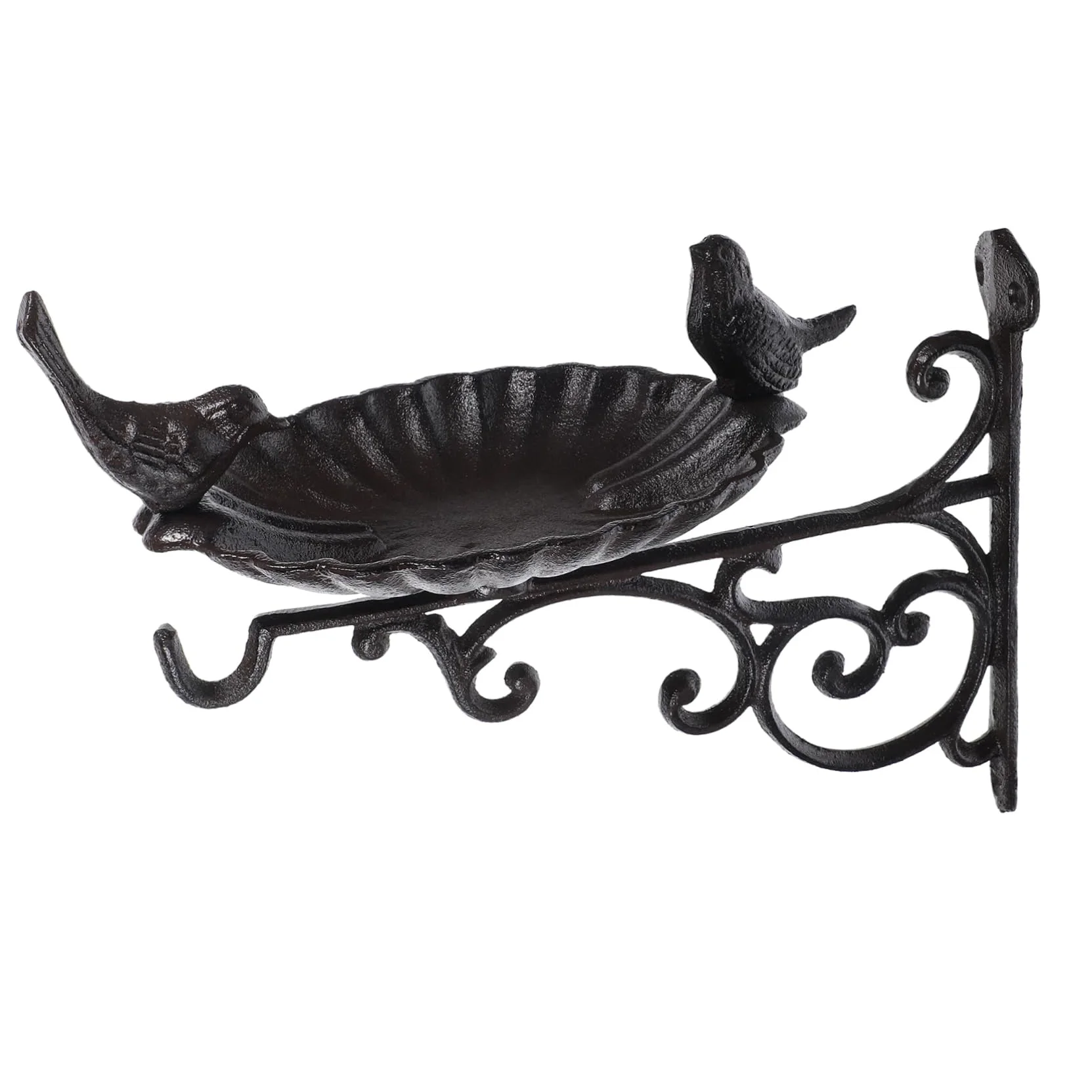 Comedero Para Pájaros De Hierro Diseño Decorativo y Cuenco Montaje Pared Accesorio De Jardín Para Alimentación y Bebedero De Aves Resistente