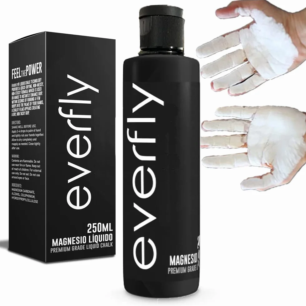 EVERFLY Magnesio Líquido Crossfit 250ml Liquid Chalk para Manos Extra Agarre Grip Dry Hands