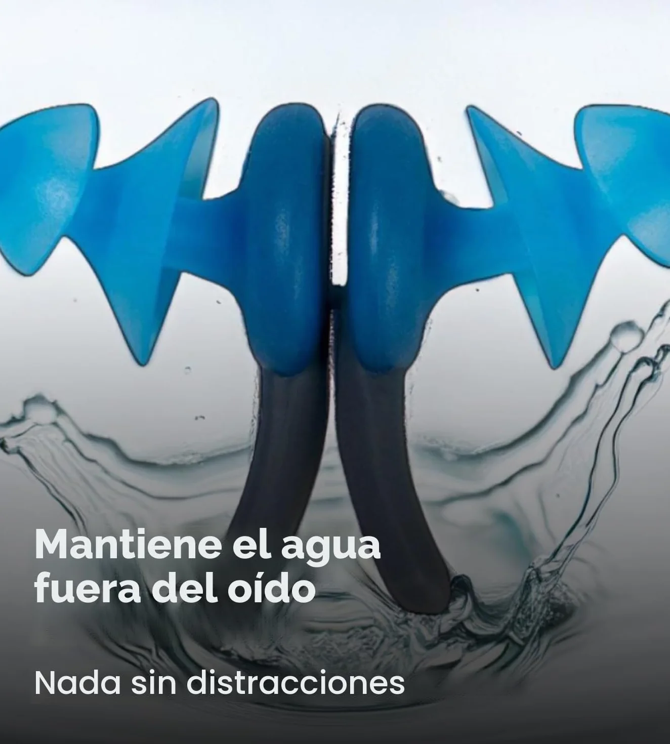 Speedo Biofuse Tapones Protección Oídos Sin Goteos Charcoal/Pool One Size