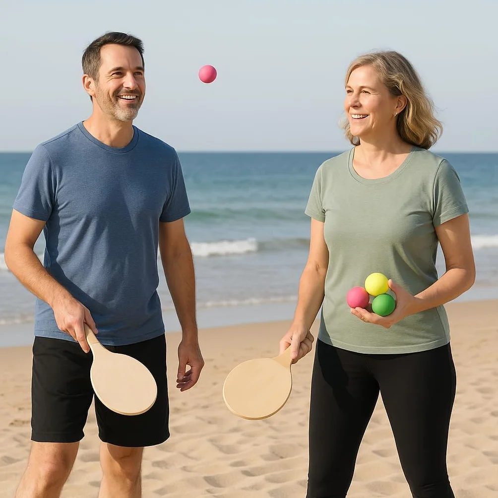 Bolas para raquetas de playa ligeras, juego de 4 bolas grandes de 5,5 cm