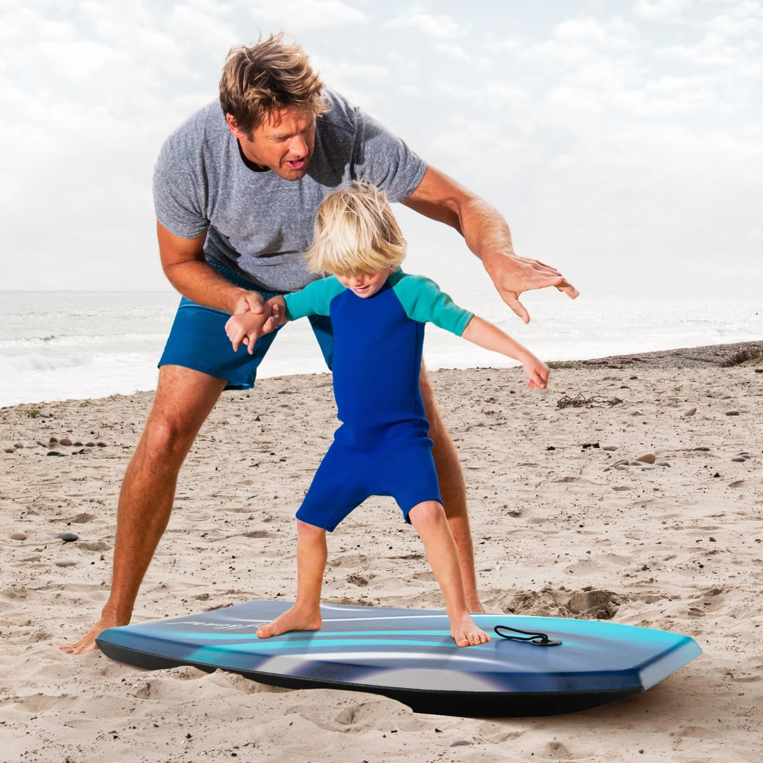 COSTWAY Tabla de Bodysurf 84/104 cm EPS HDPE Cola Crescent Doble Canal Correa Muñeca