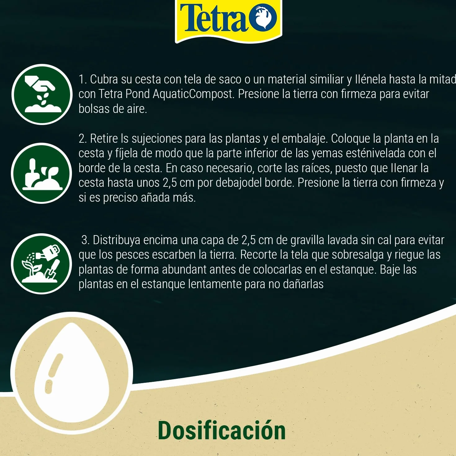 Tetra Pond AquaticCompost - Fertilizante, Tierra para Fondo de Cuenca - Nutrientes para Plantas de Estanque de jardín y Ornamento - Promueve el Crecimiento de Las Plantas - 16 L