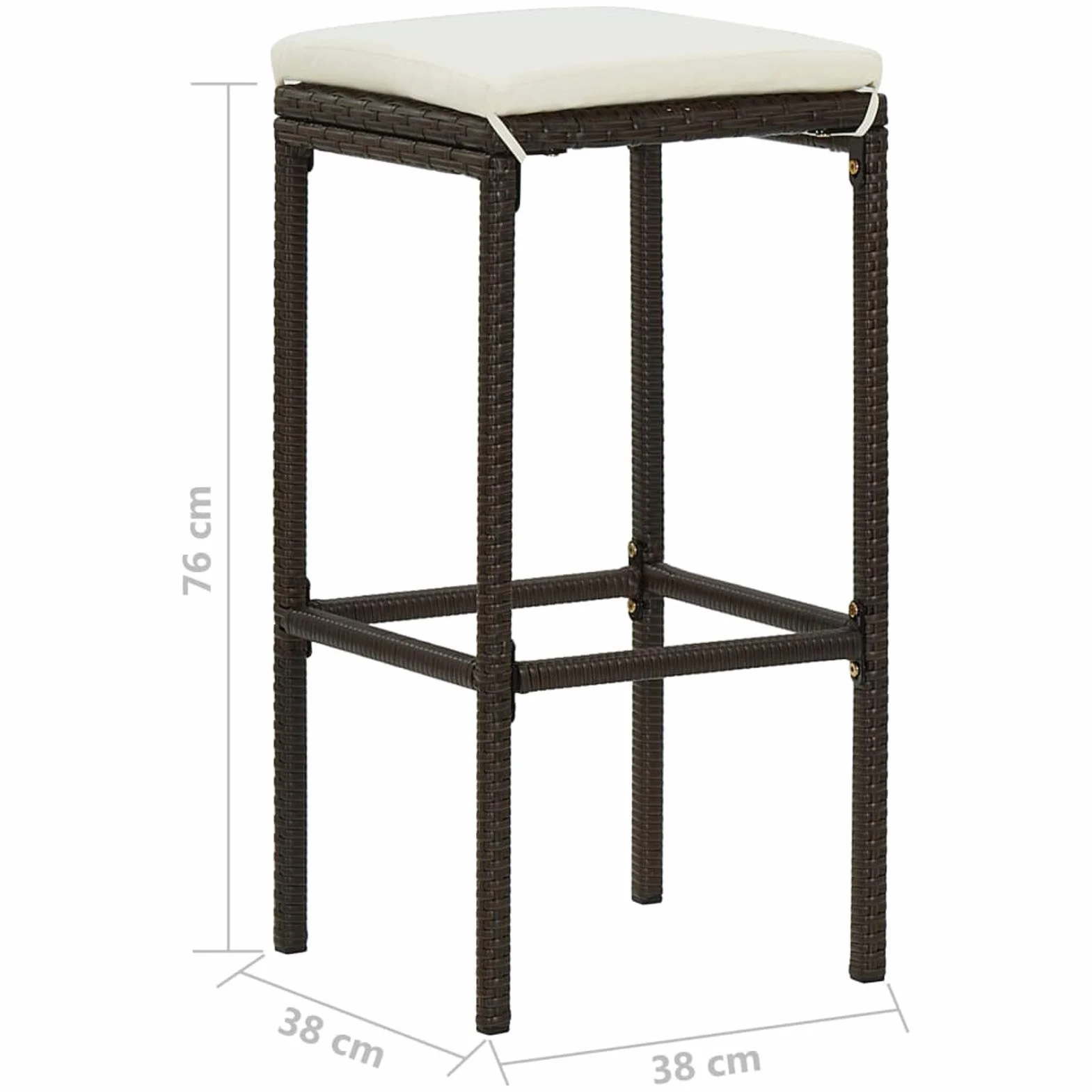 Tidyard Set Mesa y sillas de Bar jardín 3 Piezas Muebles de Jardin Exterior Conjuntos ratán sintético marrón
