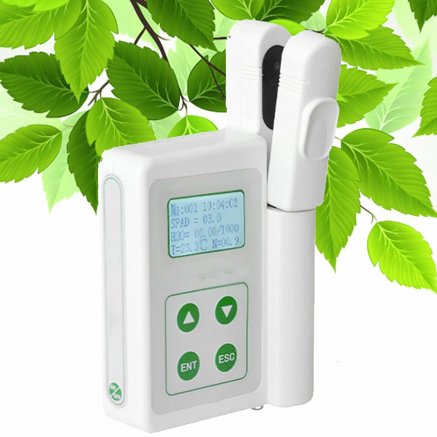 Probador de clorofila para contenido de nitrógeno, temperatura foliar y humedad, no daña las plantas, ideal para agricultores, jardineros y científicos