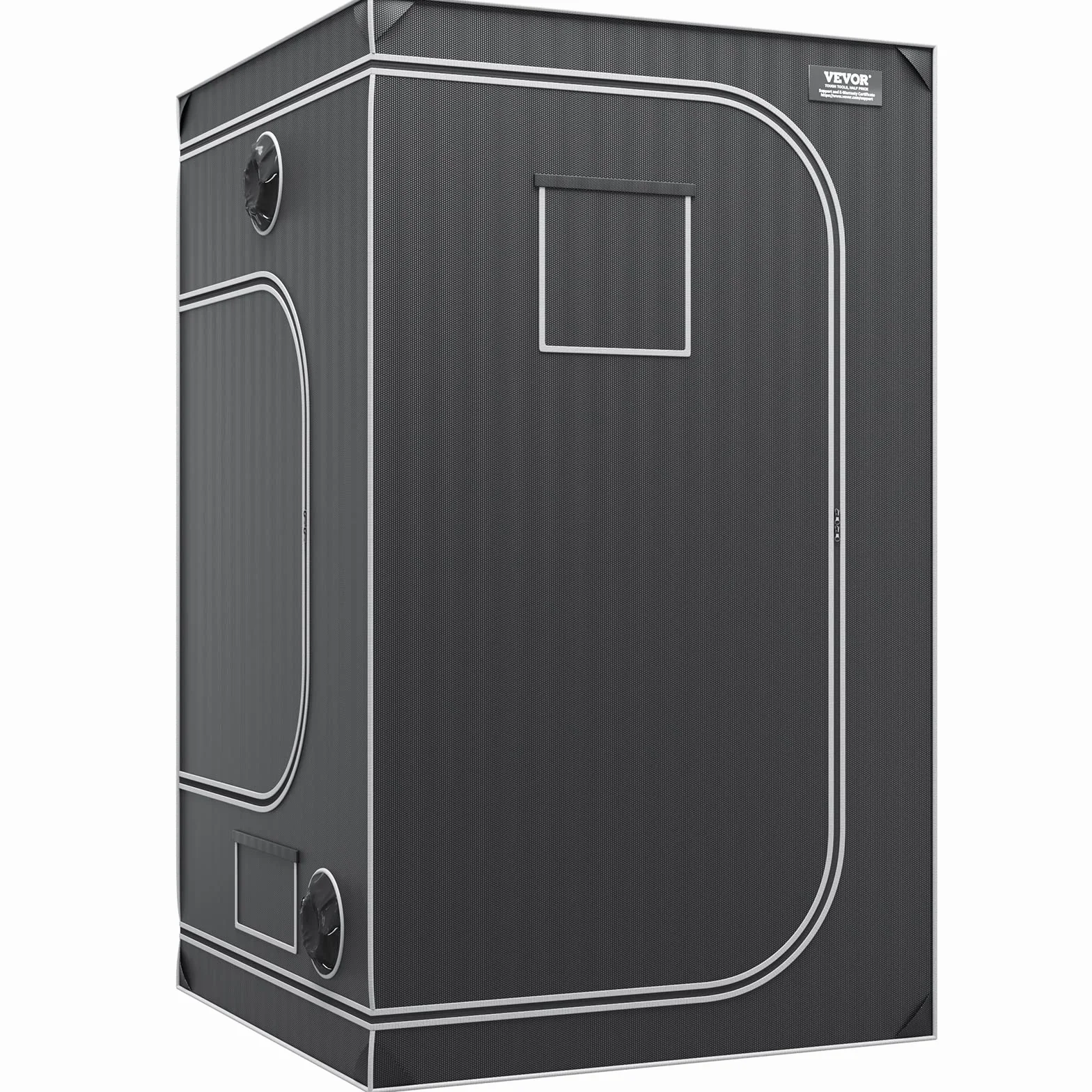VEVOR Armario de Cultivo 122x122x203 cm Carpa de Cultivo Hidropónico Mylar 2000D Altamente Reflectante con Ventana de Observación, Bolsa de Herramientas, Bandeja de Piso para Cultivo de Plantas