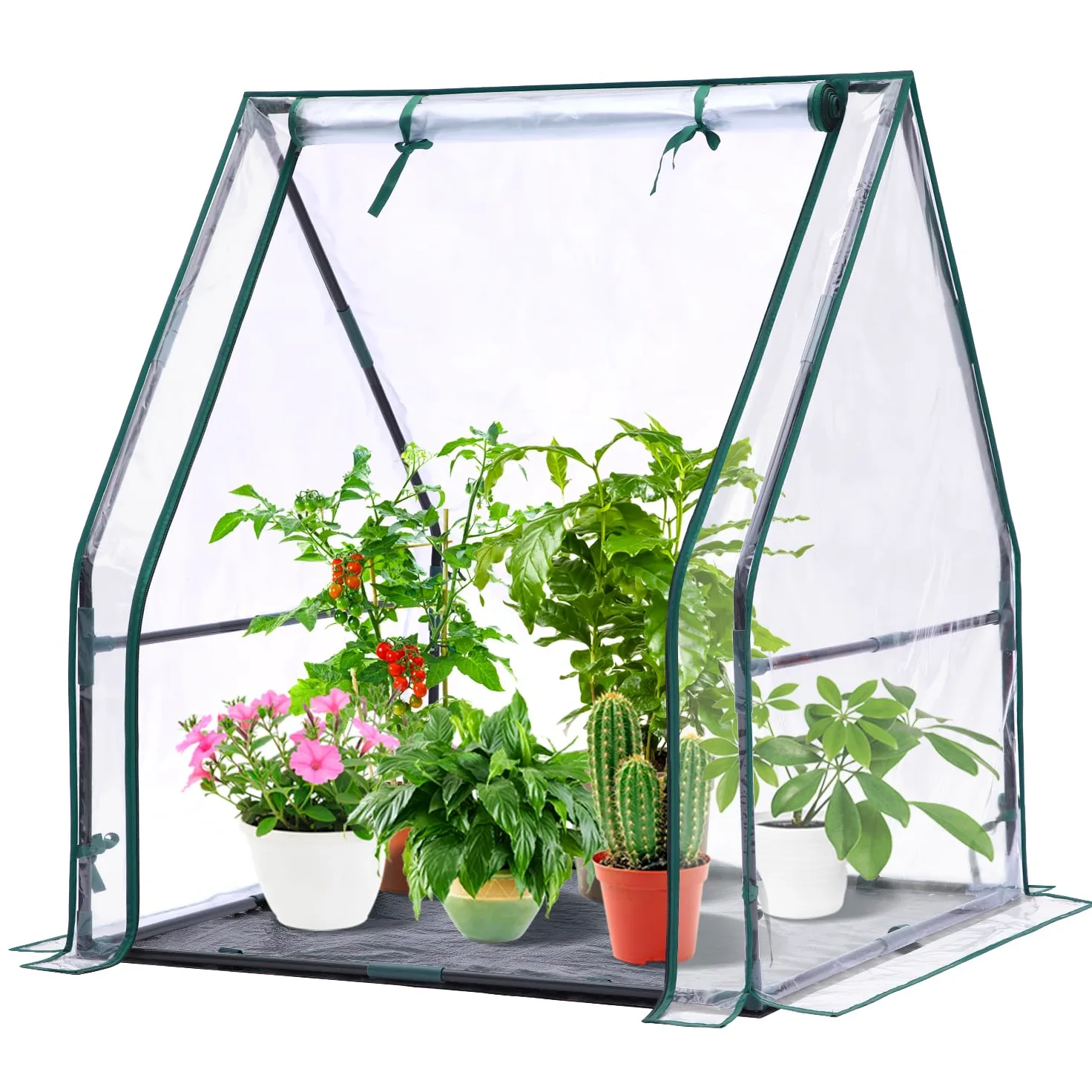 Ohuhu - Mini invernadero para interiores y exteriores: invernadero portátil con almohadilla impermeable para plantas pequeñas, germinación de vivero, 36 x 36 x 42 pulgadas, cubierta ligera para tienda