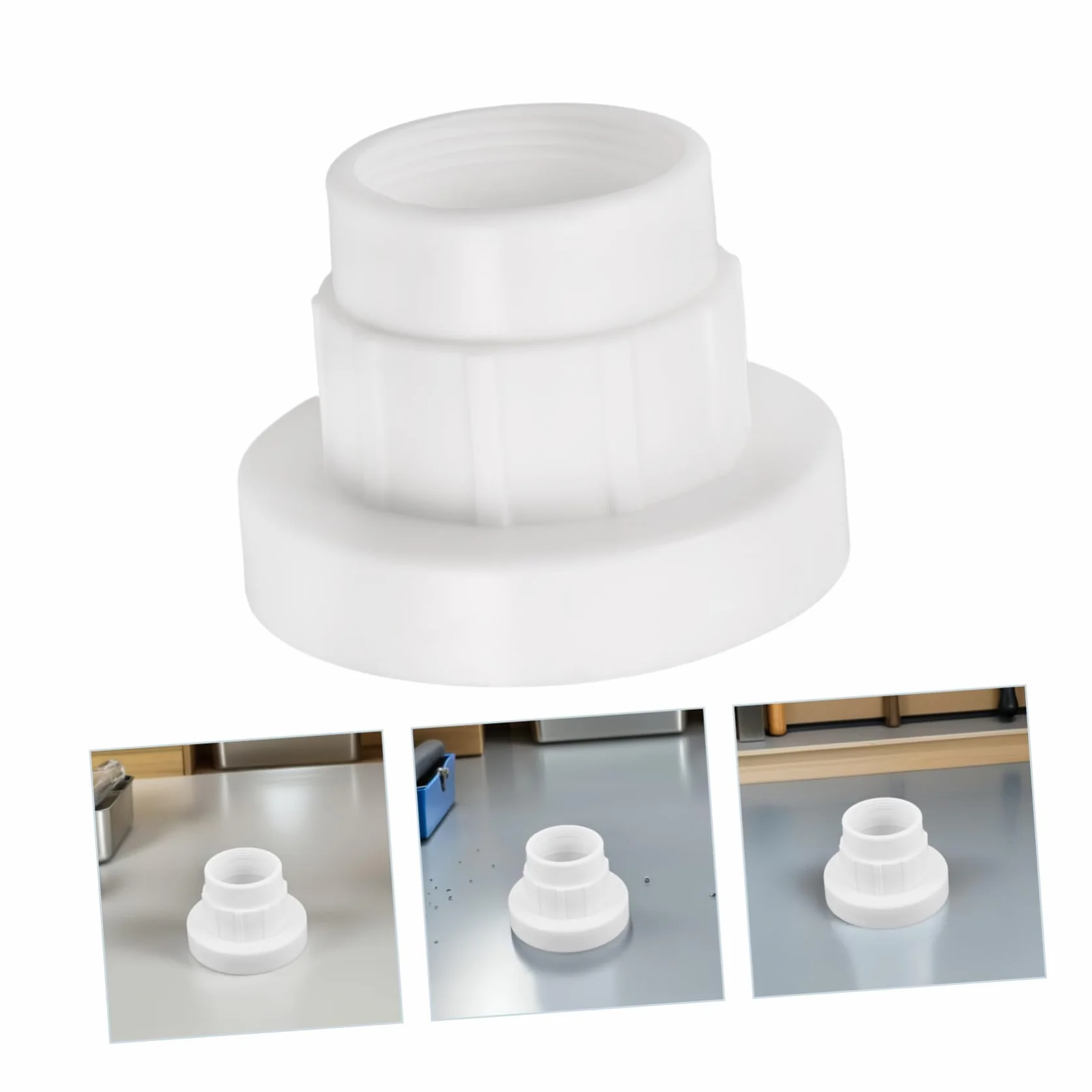 Toyvian Adaptador de Fuente para Piscina, Doble Rosca Triple Capa Conector de Cascada Compatible con Accesorios De Fuentes Soporte de Salida de Agua para Enfriador de Piscina Jardín y Exterior