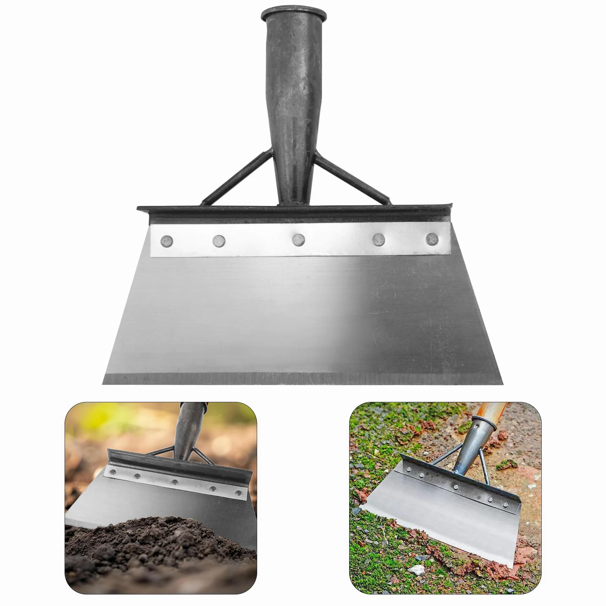 JOCHEN Pala de Limpieza Multifuncional, Pala Plana Cuadrada para jardinería al Aire Libre, Herramienta de Limpieza, Pala para desmalezar (7,8 Pulgadas)