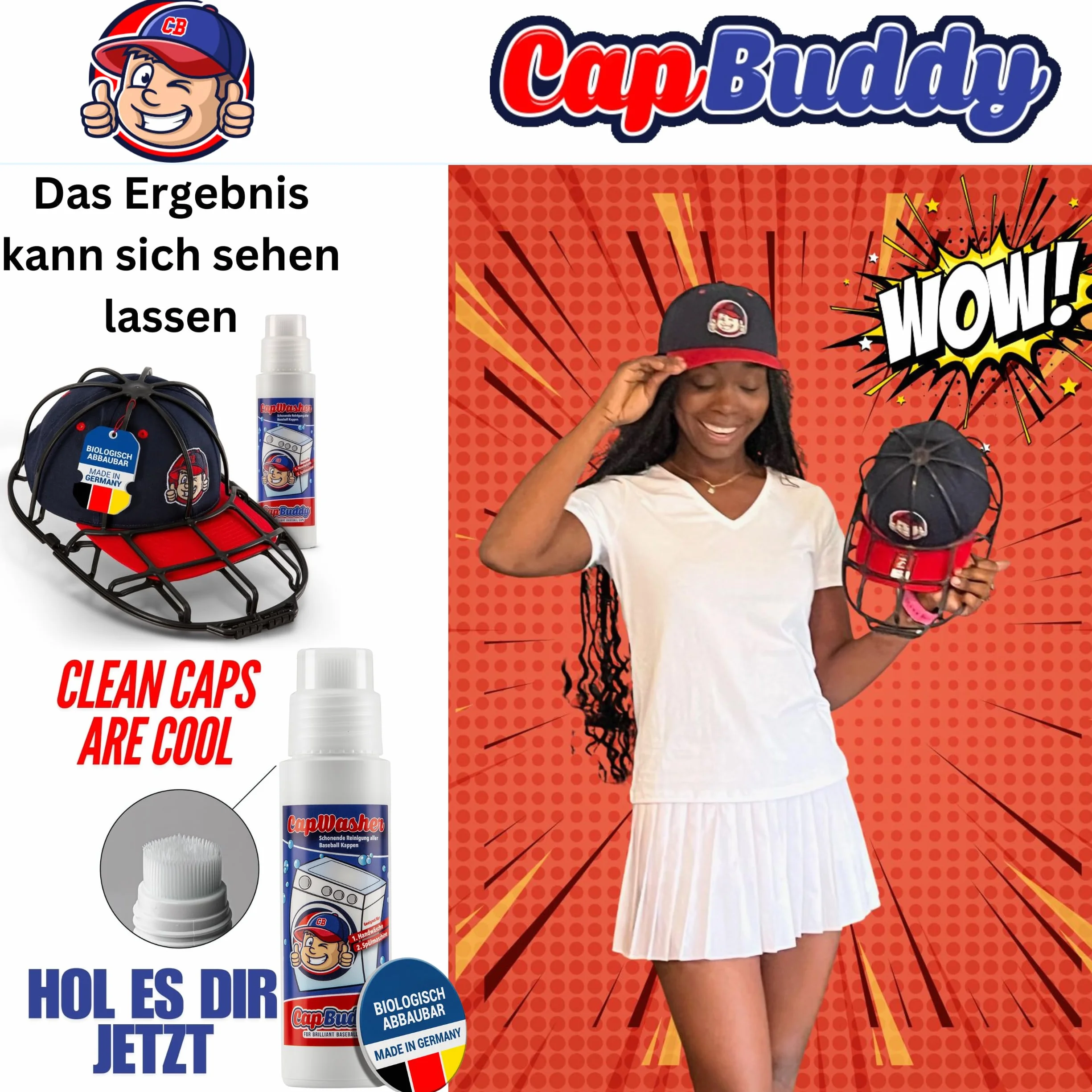 Kit Completo para Limpiar Gorras de Béisbol con Cap Washer Botella y Cepillo