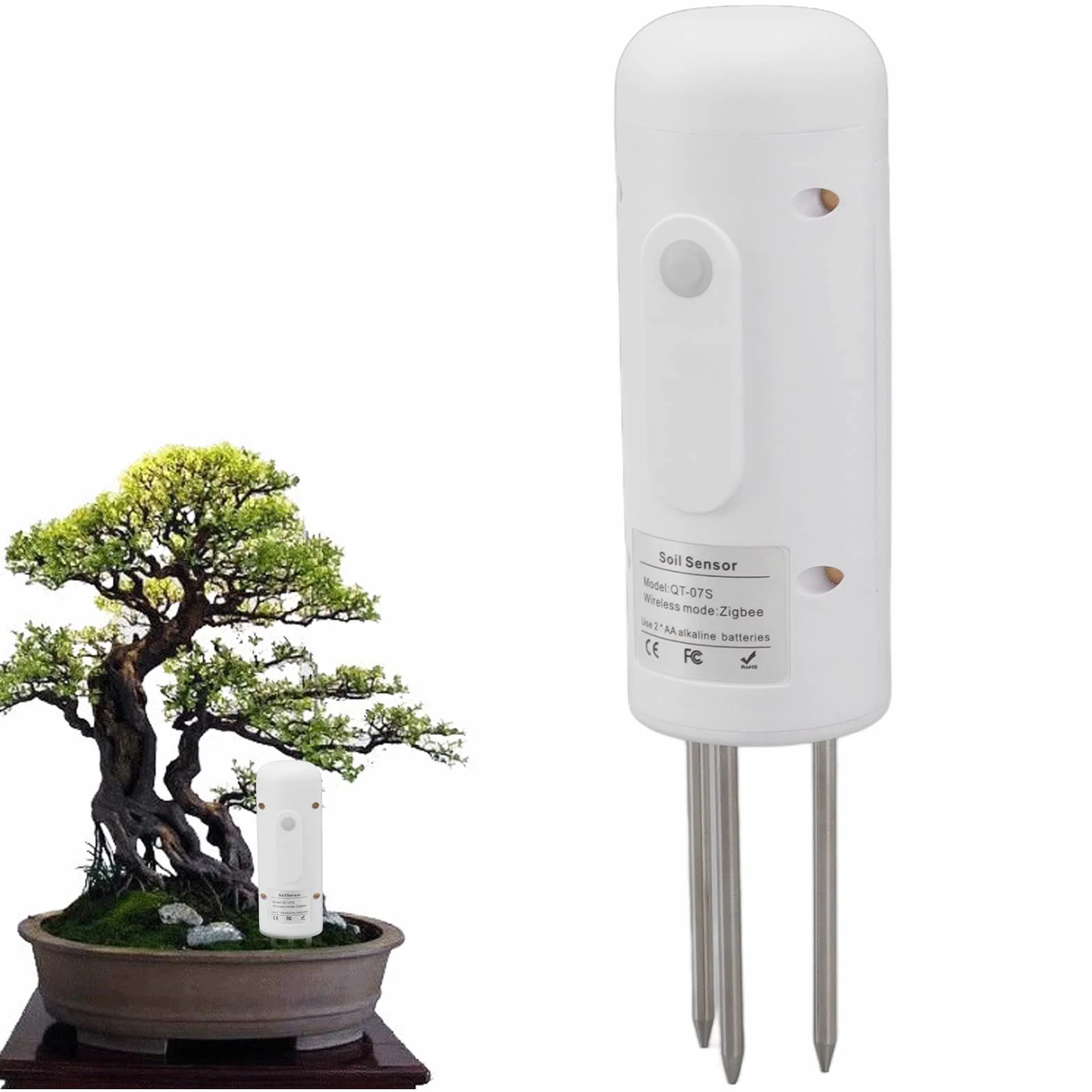 Sensor inalámbrico de suelo con sonda de 2.4 pulgadas, termómetro de temperatura del suelo, sensor de temperatura, medidor de agua del suelo para jardinería