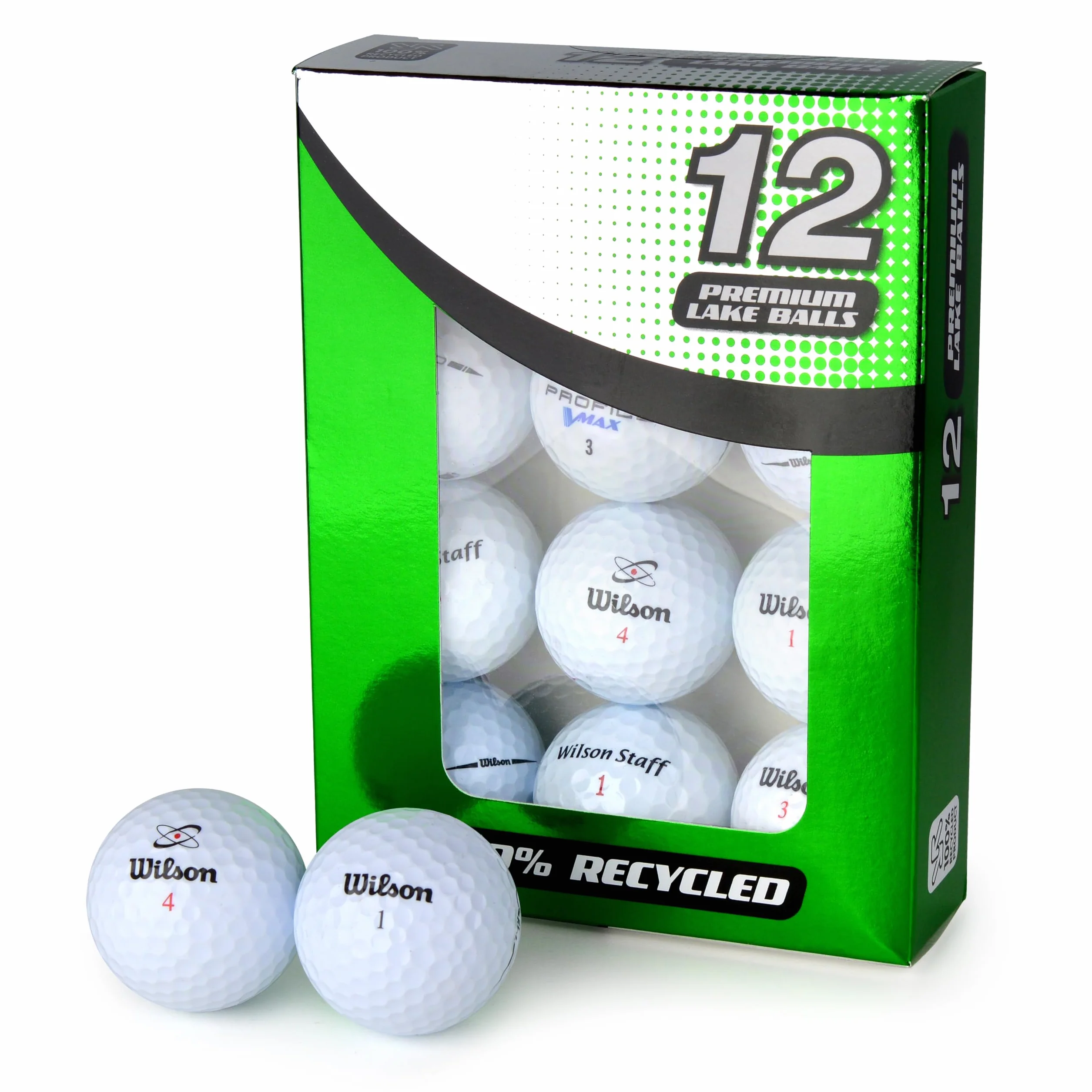 Pelotas de Golf Recicladas Grado A Second Chance Lakeballs 12 Unidades Mezcla Wilson
