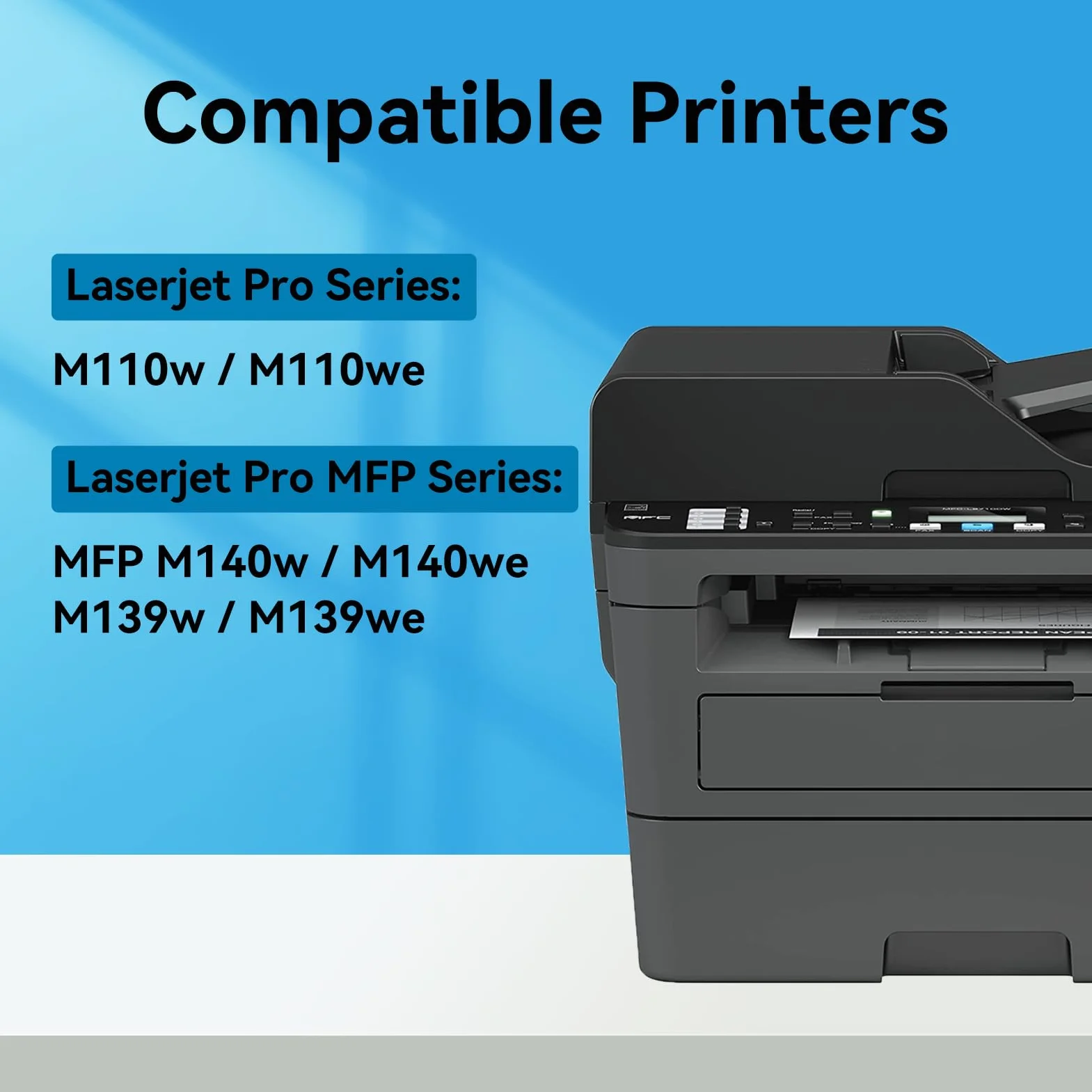 Tóner de Repuesto HP 142A W1420A para LaserJet Pro M110w M110 M110we MFP M140w M140 M140we M139w M139we M139 (1 Negro)