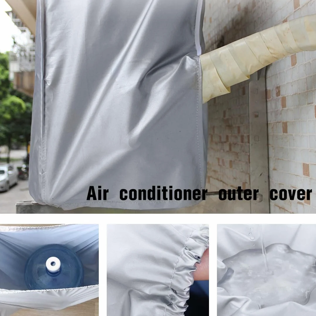 ZKGYUS Funda para Aire Acondicionado Exterior, Cubre Aire Acondicionado Exterior, Impermeable,A Prueba de Nieve,A Prueba de Polvo,Protector Solar (86 x 35 x 60cm)