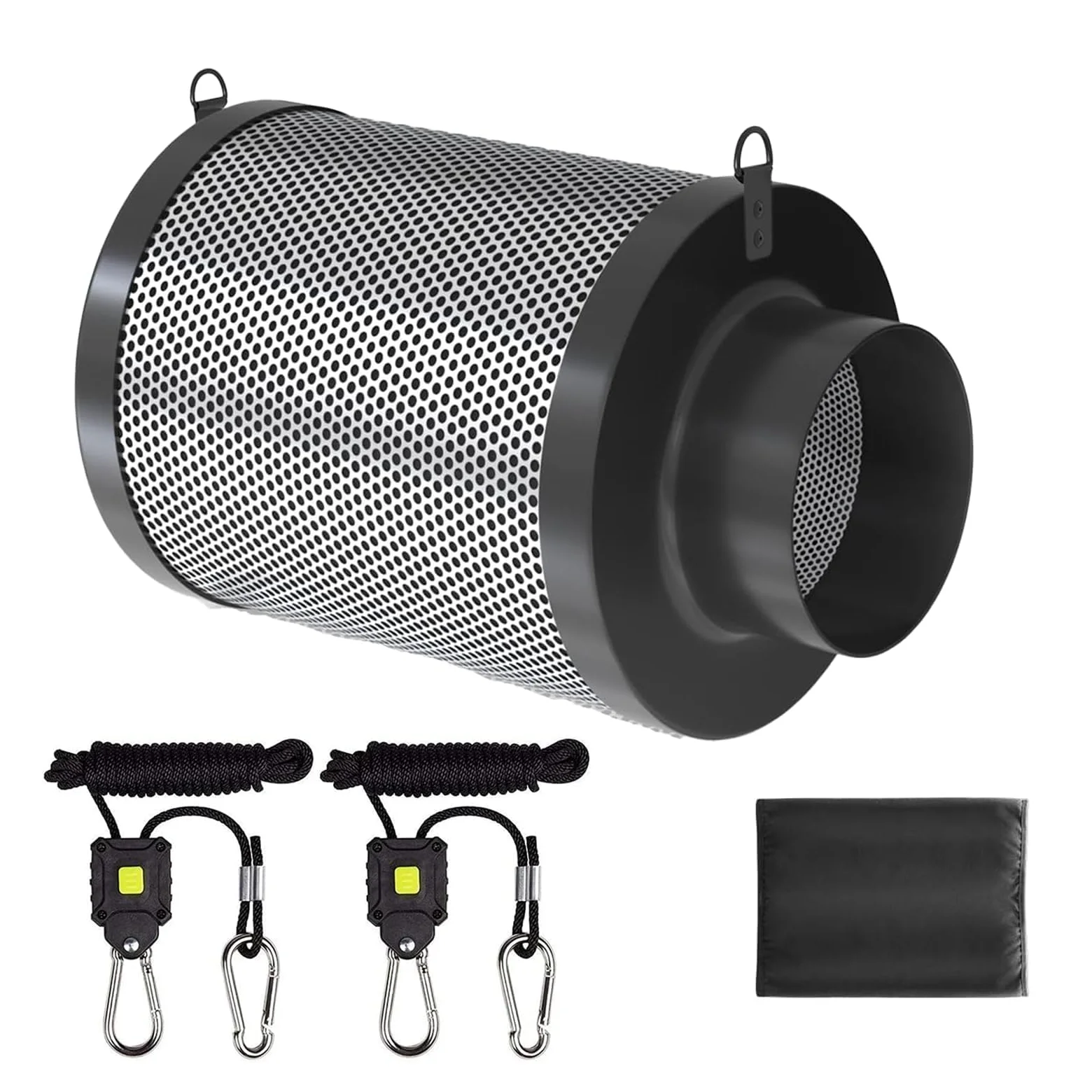 SunStream Filtro de carbón activo de 150 mm x 400 mm para Grow Tent, color negro, prefiltro de carbón virgen australiano, filtro de carbono para cultivo en interiores, ventiladores en línea y