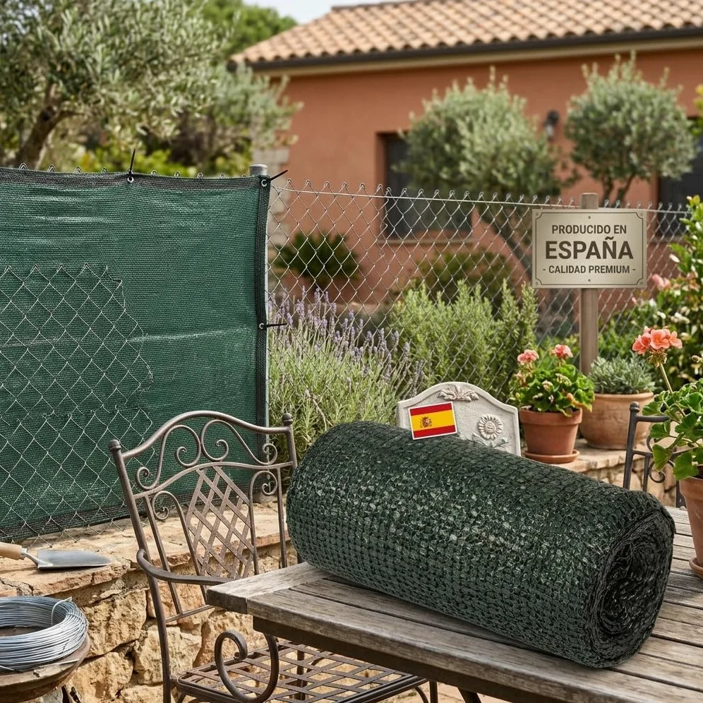 Suinga Malla de Sombreo Ocultacion 1 x 50 Metros Verde Oscuro | Ocultacion 100% para Terrazas, Jardines y Parcelas | Privacidad Total y Proteccion Solar Exterior