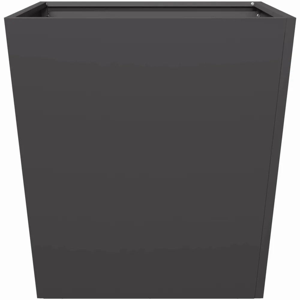 IKAYAA 2 Unidades Macetero Alto 50 x 50 x 50 cm Diseño Moderno para Plantas de Interior y Exterior, Maceta Grande de Acero, Jardinera Alta Acero/Negro