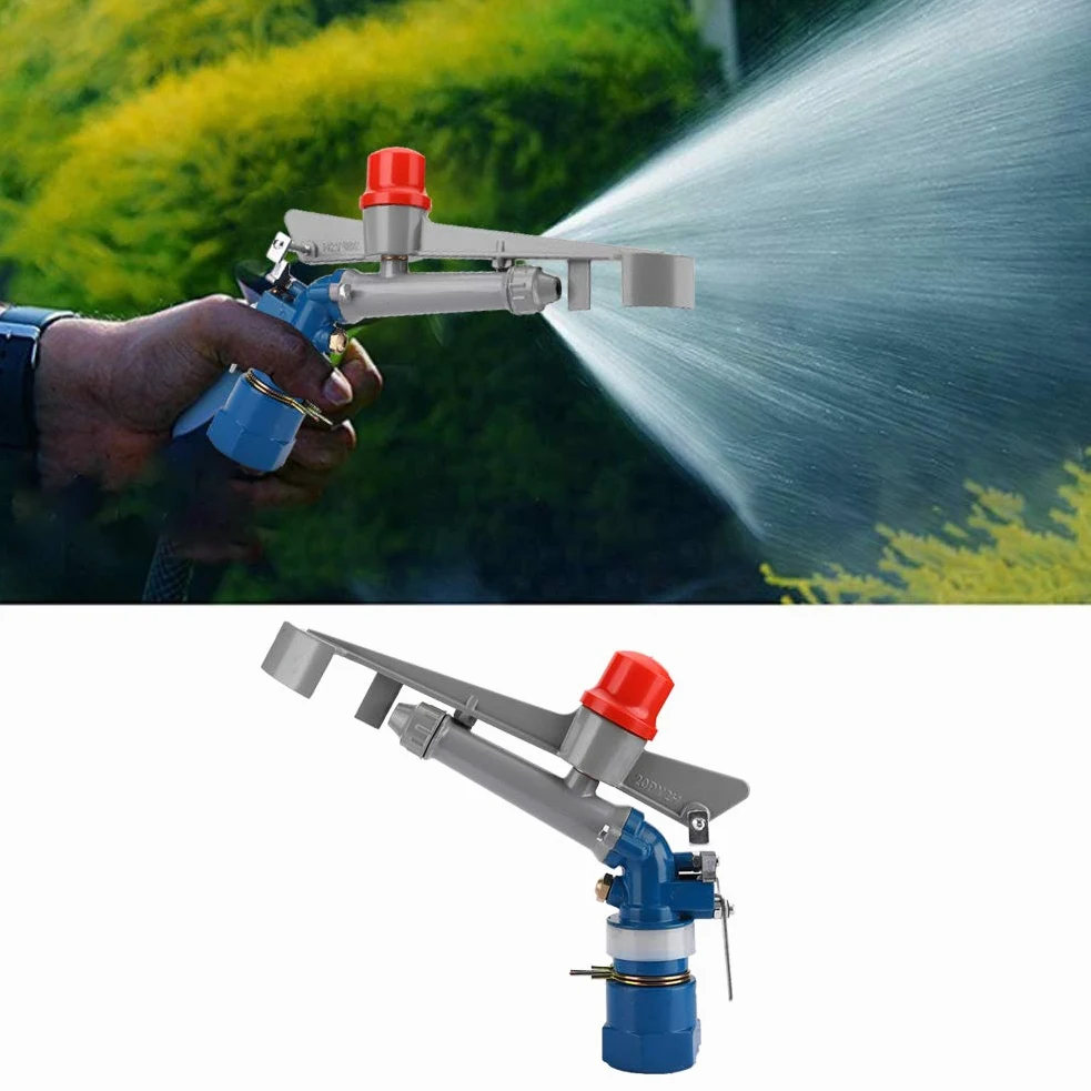 Aspersor de riego de 1 pulgada, rociador de agua para jardín, aspersor de riego para granja agrícola, rociador de riego giratorio de 360 ​​° para áreas grandes