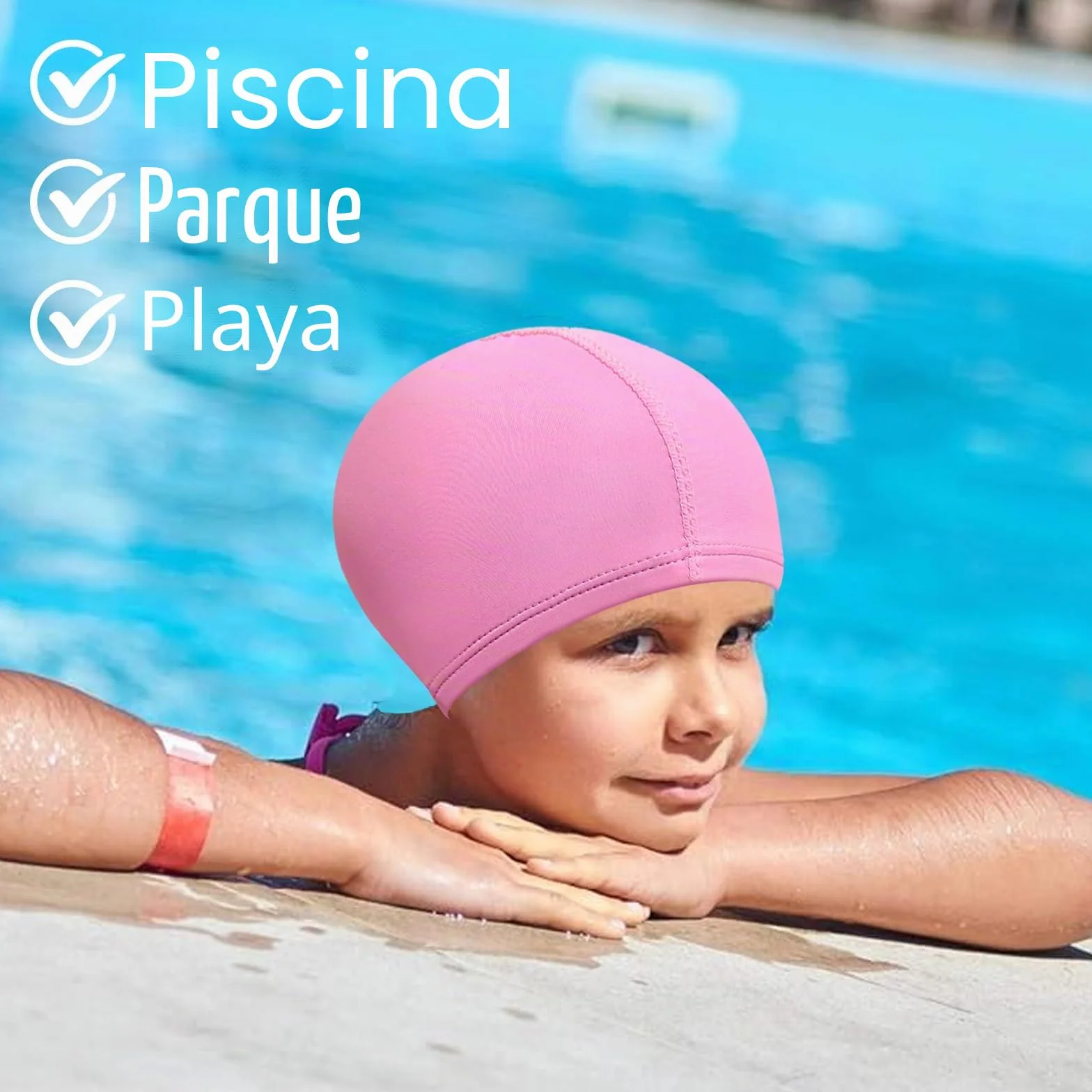 Gorro de Natación Unisex Paquete de 4 Elástico Secado Rápido para Adultos y Niños